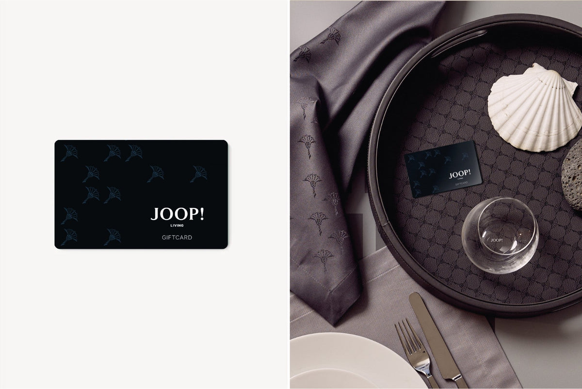 JOOP! LIVING Geschenkgutschein im schwarzen J CORNFLOWER Design