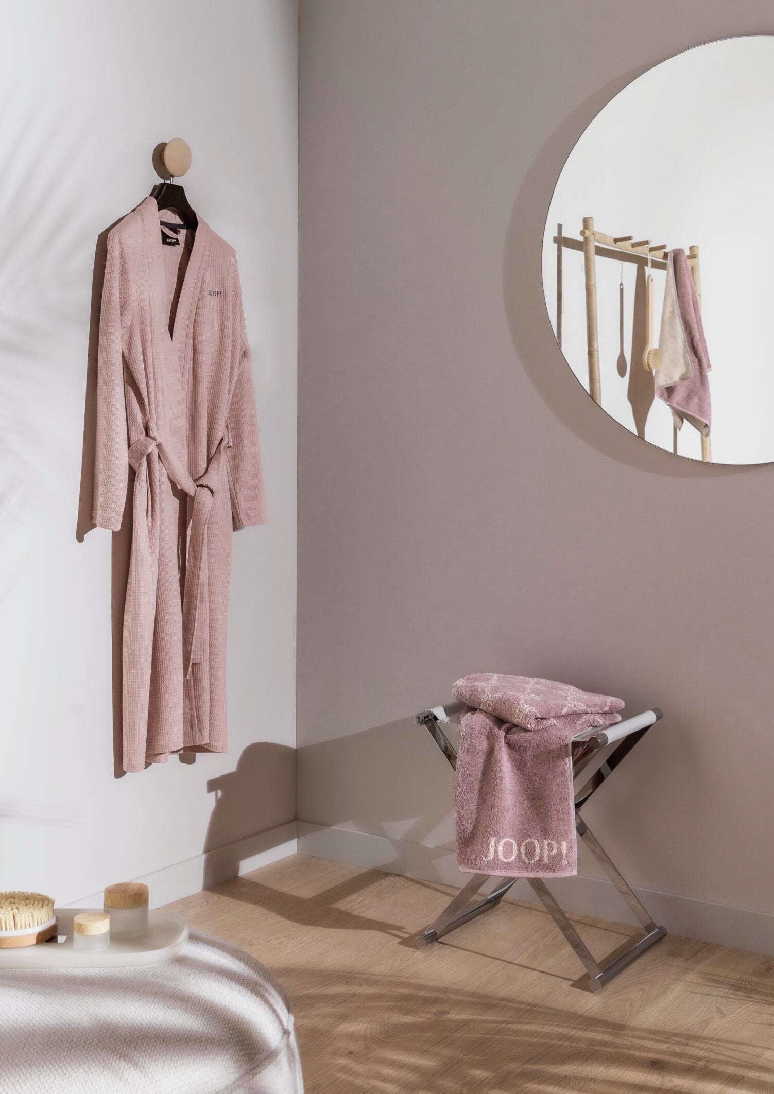 JOOP! BADEMANTEL UNI-PIQUÉ Damen-Kimono 40/42, Puder