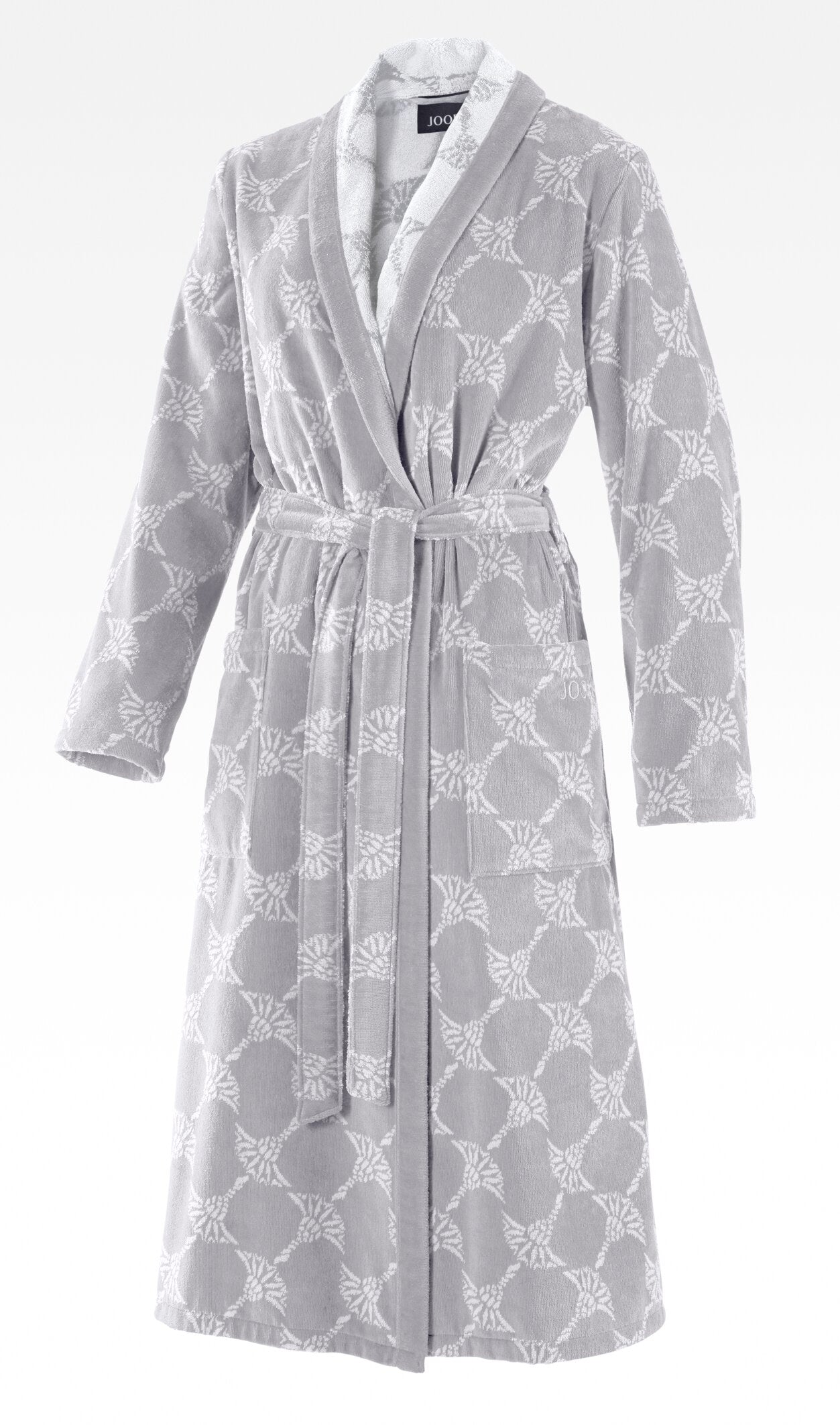 JOOP! BADEMANTEL Damen-Schalkragen 36/38, Silber