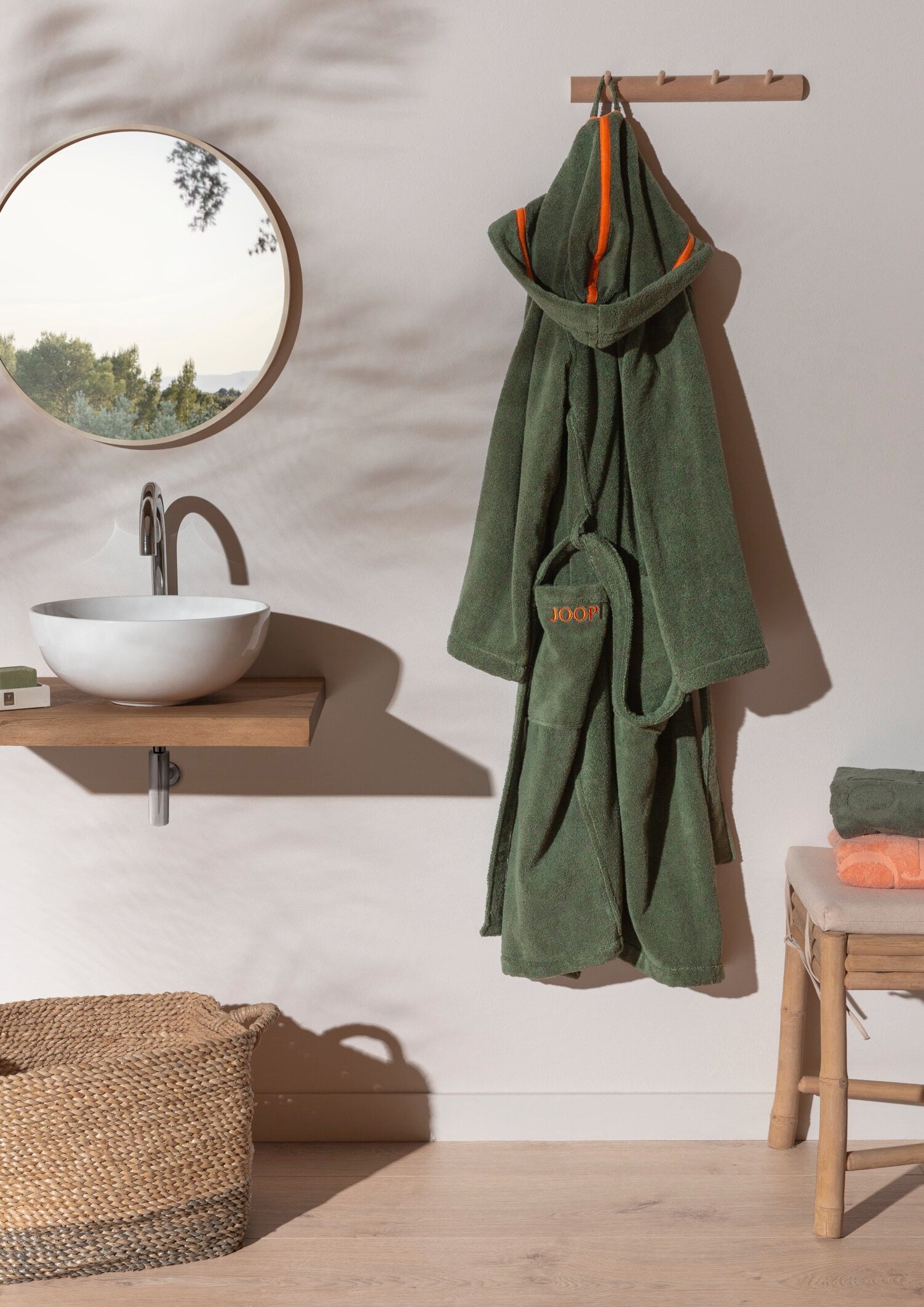 JOOP! BADEMANTEL Herren-Kapuze 54/56, Oliv