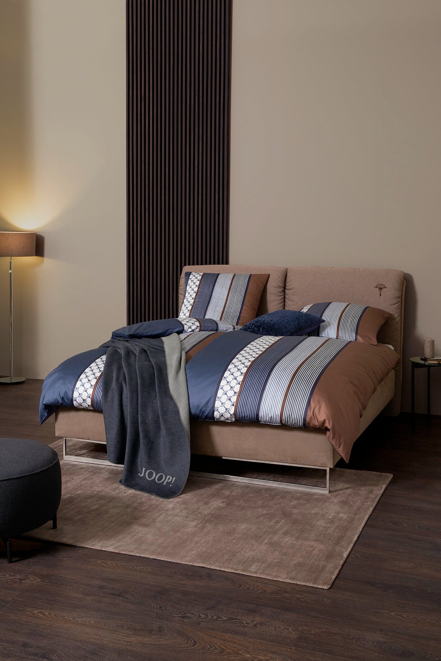 JOOP! CORNFLOWER STRIPES Garnitur 155x220 cm, Deep Ocean