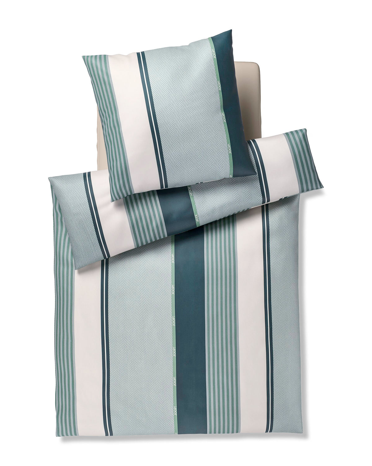 JOOP! HERRINGBONE STRIPES Bedding Set 155x220 cm, Emerald