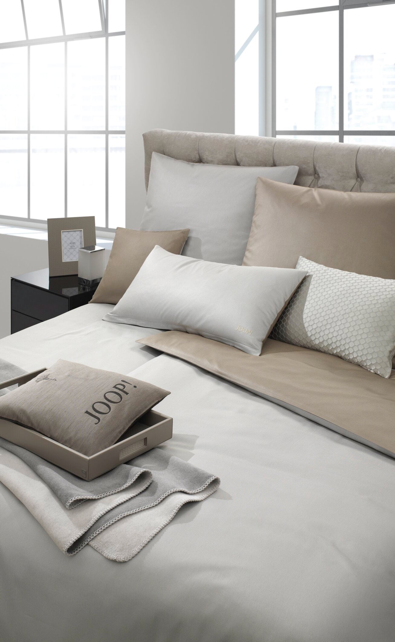 JOOP! MICRO PATTERN Kissenbezug 40x40 cm, Haselnuss