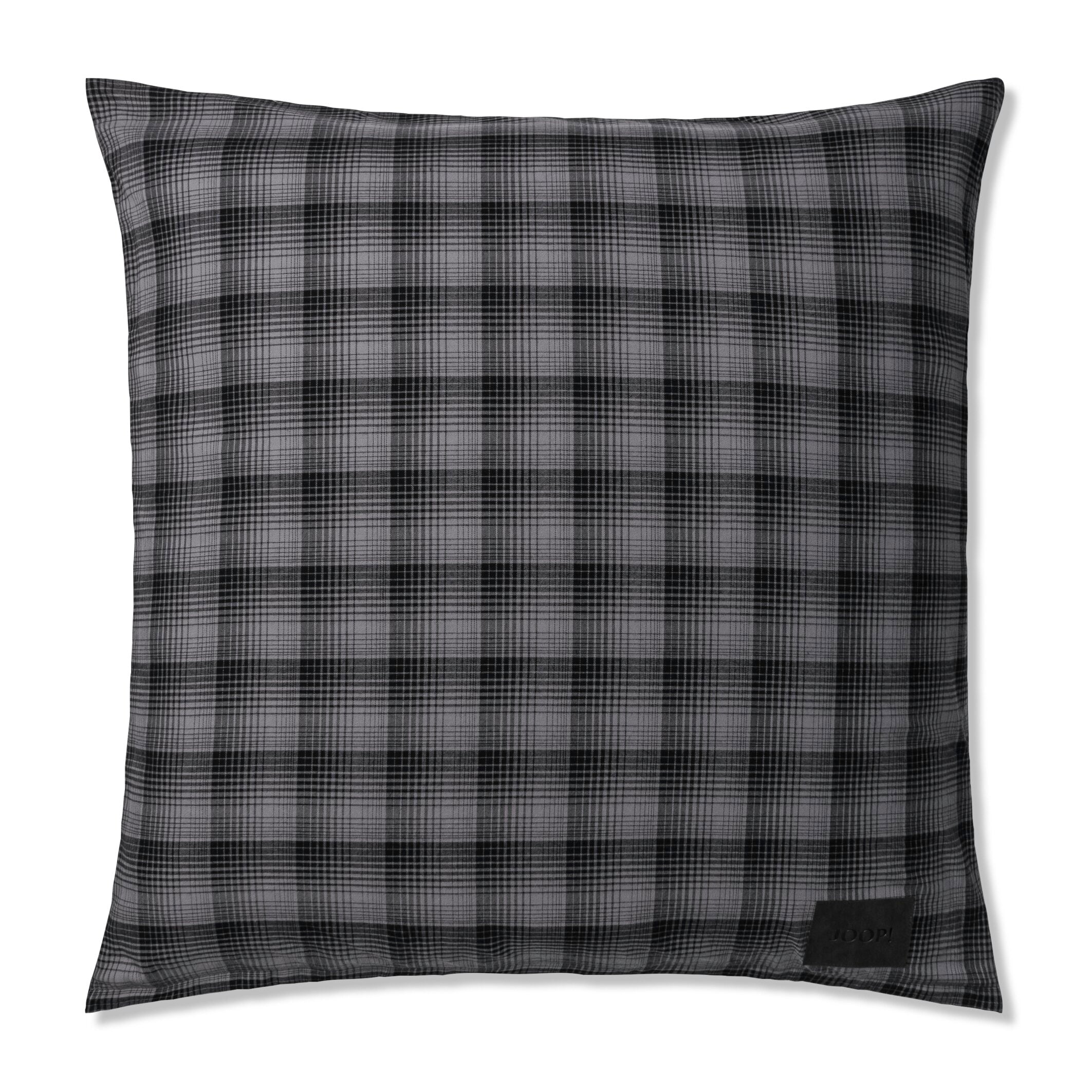 JOOP! SOFT CHECKS Kissenbezug 80x80 cm, Anthracite