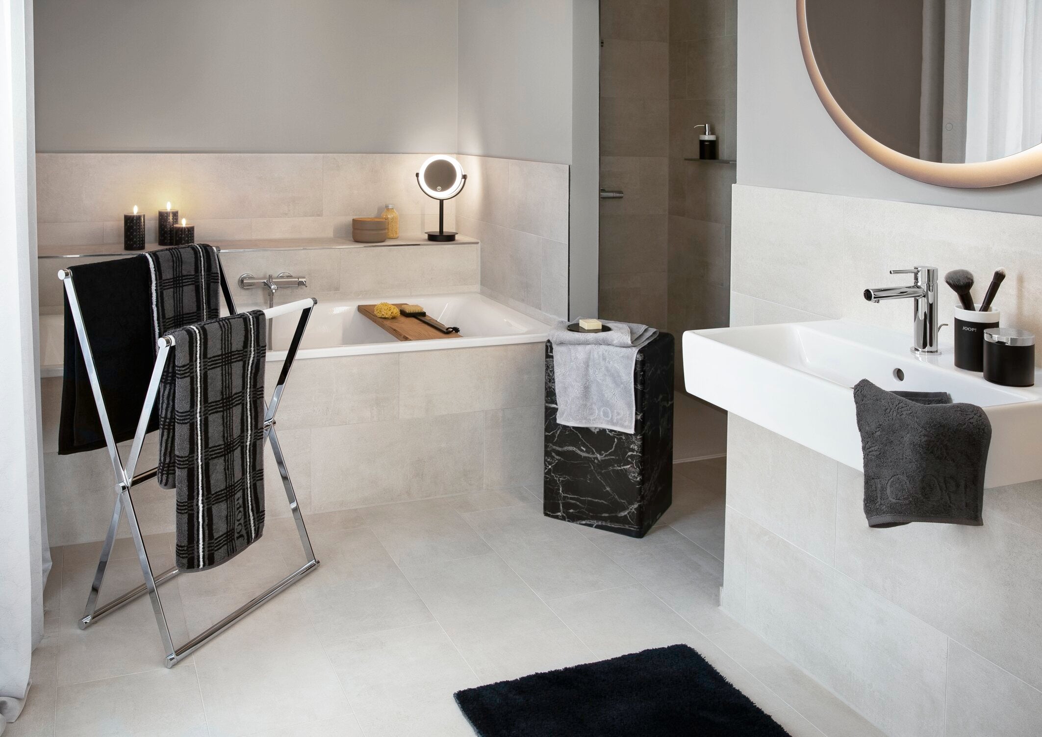 JOOP! CHECKS Saunatuch 80x200 cm, Anthrazit