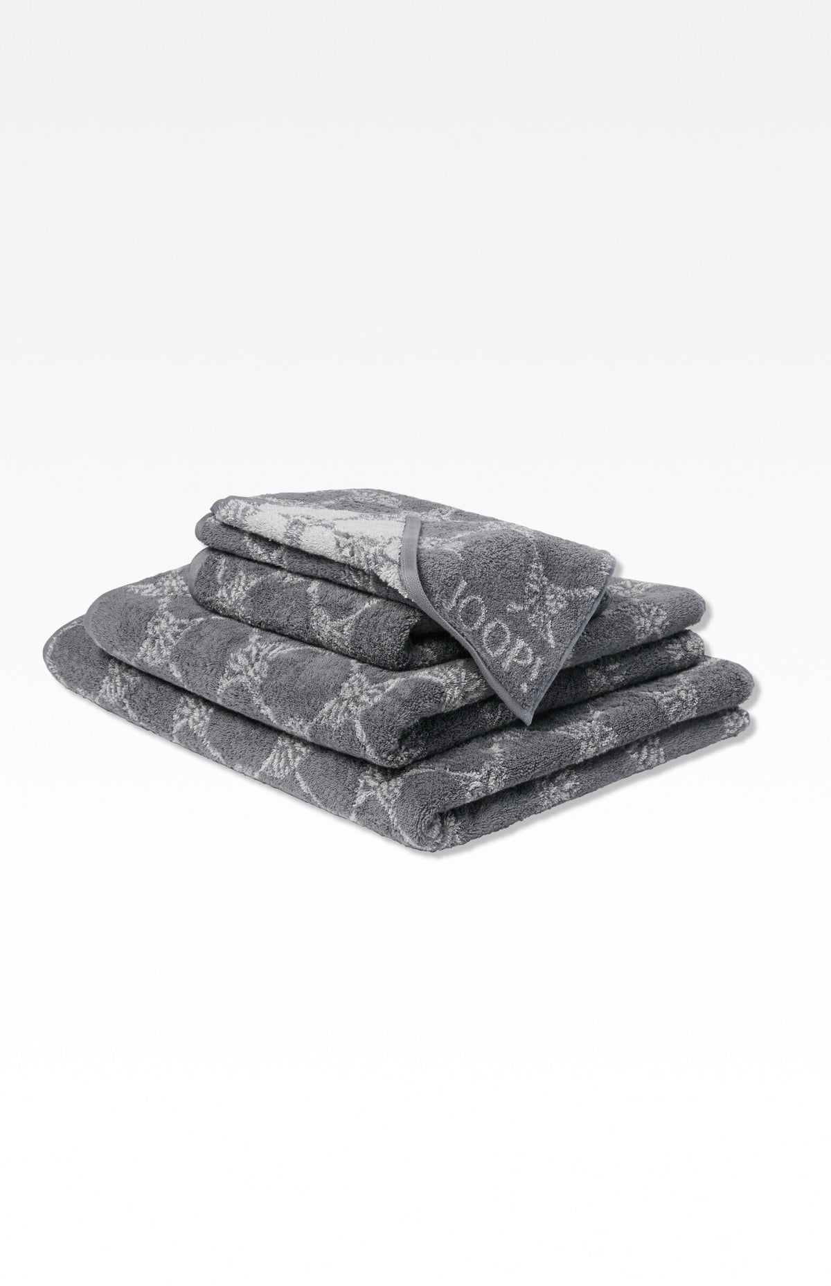JOOP! CLASSIC CORNFLOWER Waschhandschuh 3er-Set 16x22 cm, Anthrazit