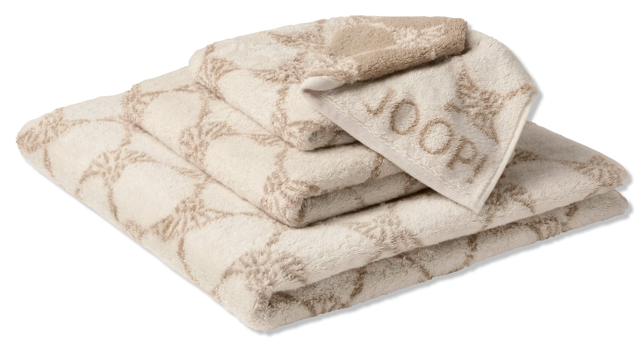 JOOP! CLASSIC CORNFLOWER Waschhandschuh 3er-Set 16x22 cm, Creme