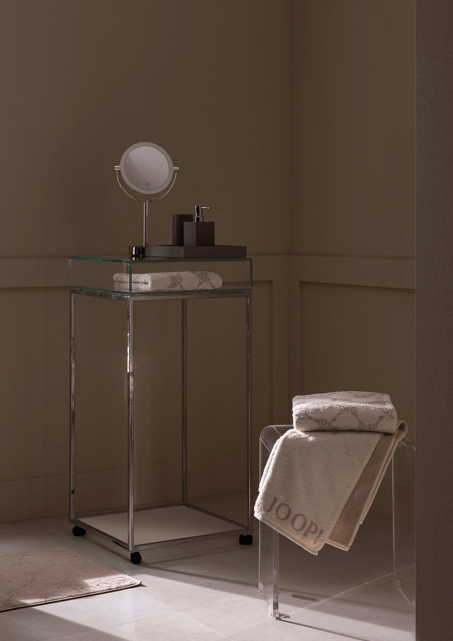 JOOP! CLASSIC CORNFLOWER Waschhandschuh 3er-Set 16x22 cm, Creme