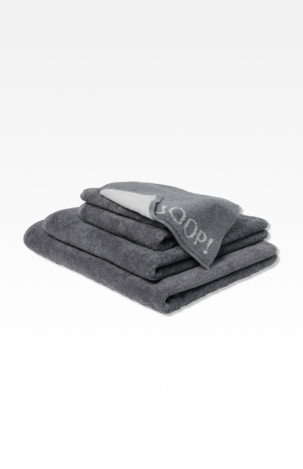 JOOP! CLASSIC DOUBLEFACE Seifentuch 3er-Set 30x30 cm, Anthrazit