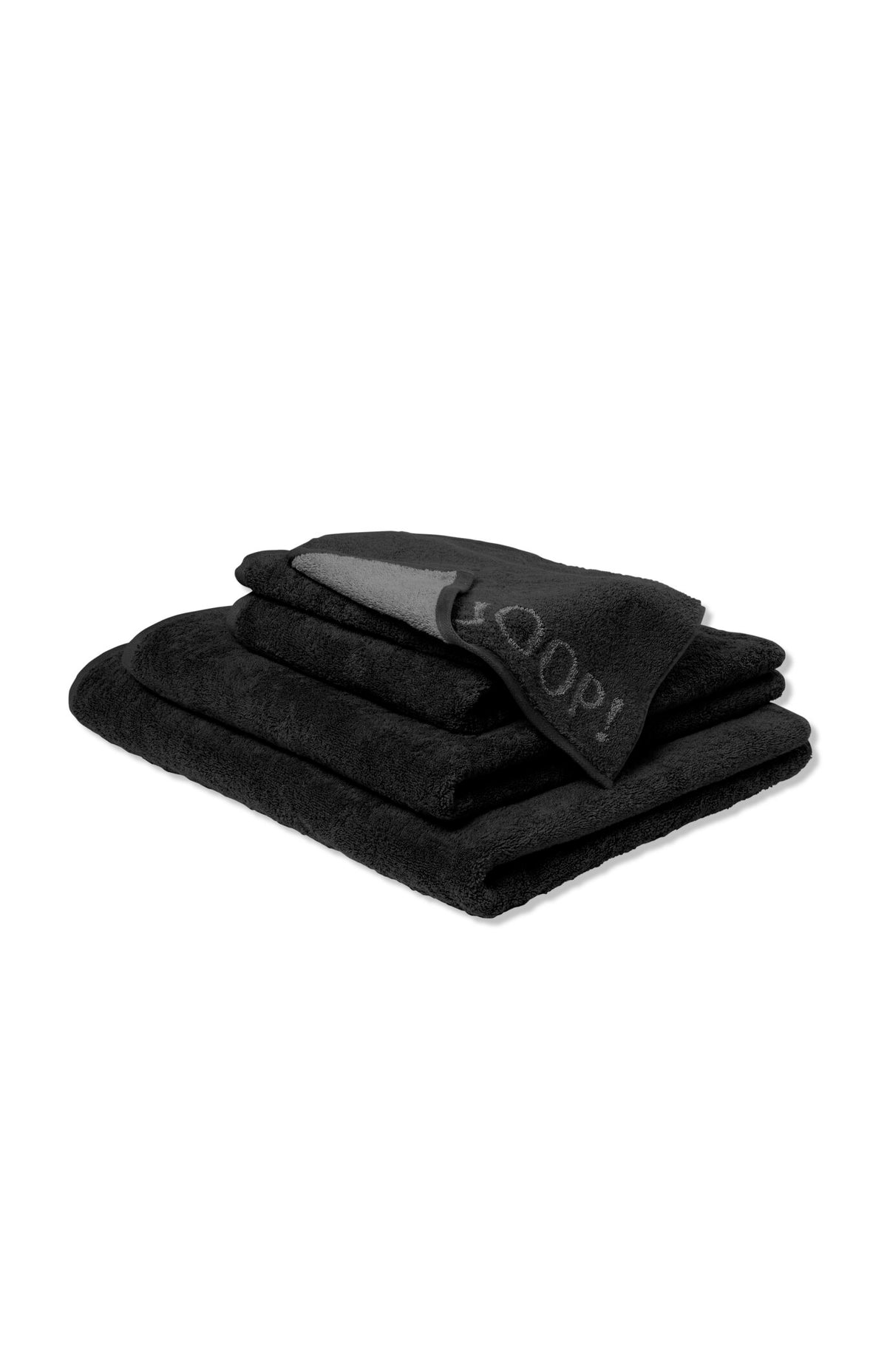 JOOP! CLASSIC DOUBLEFACE Waschhandschuh 3er-Set 16x22 cm, Schwarz