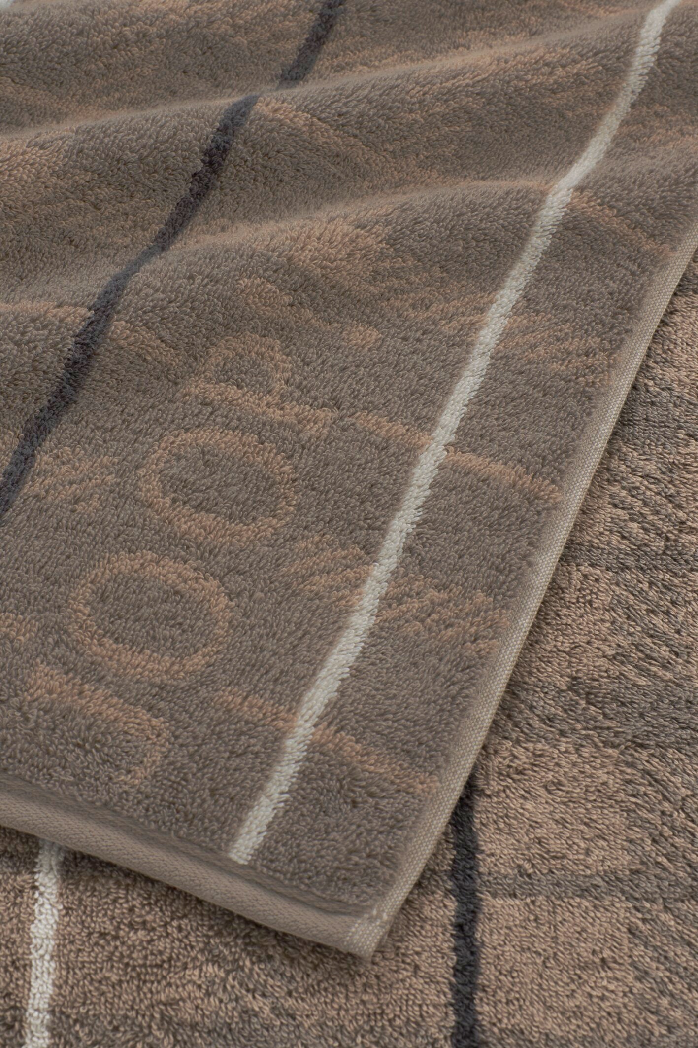 JOOP! CONTOUR CHECKED Handtuch-Set 50x100 cm, Taupe