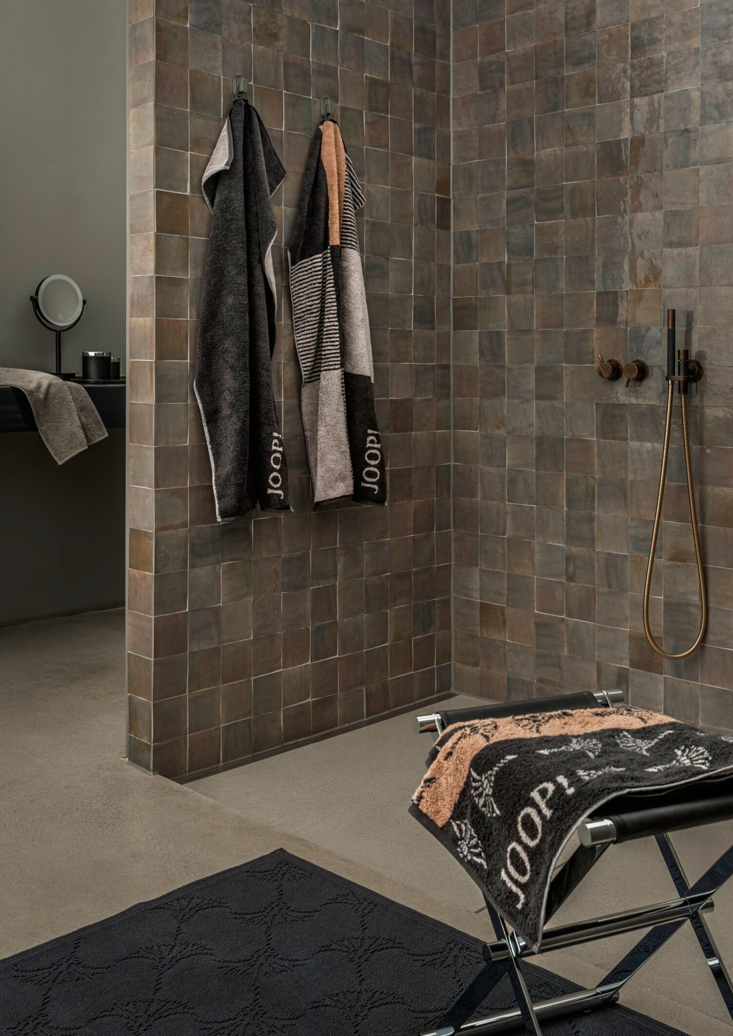 JOOP! DIVIDED SQUARES Handtuch-Set 50x100 cm, Stein