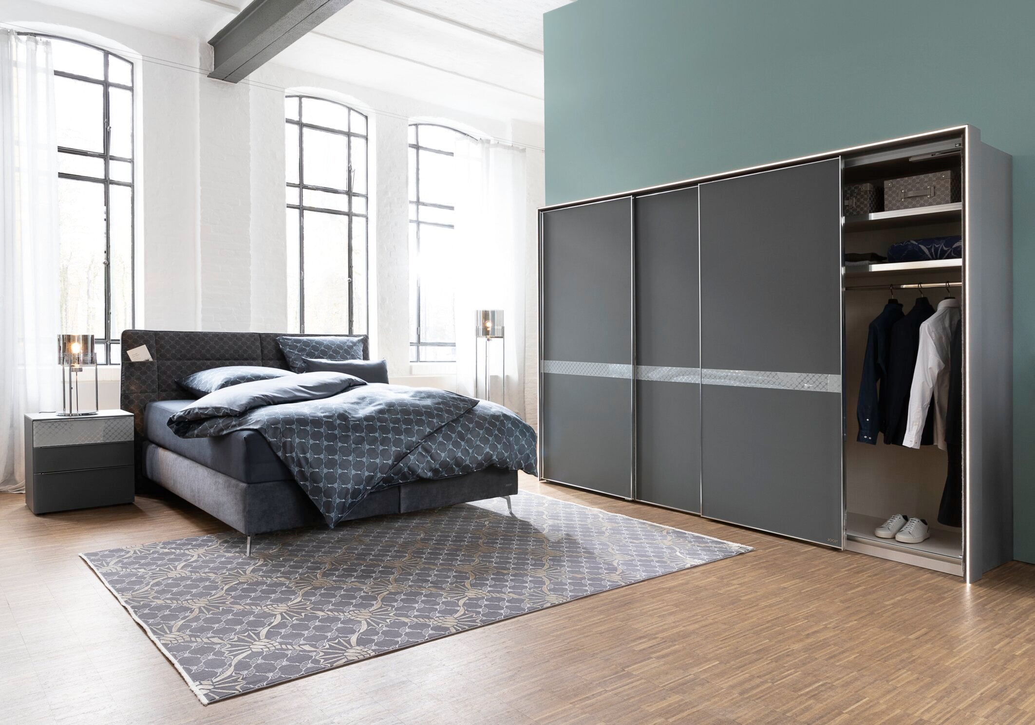 JOOP! CORNFLOWER DOUBLE Teppich 170x240cm, Anthrazit