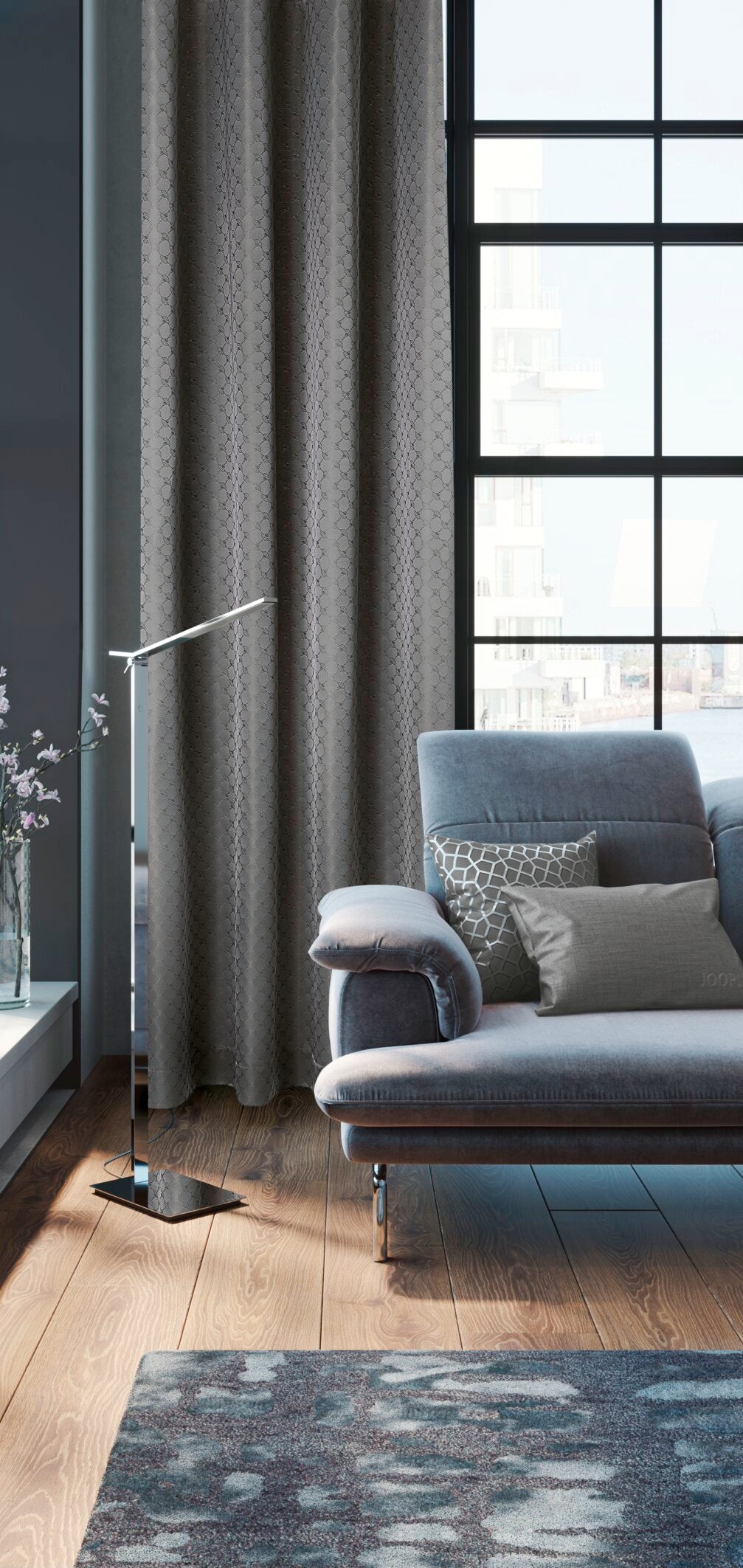 JOOP! ALLOVER Fertigvorhang 140x300 cm, Grau