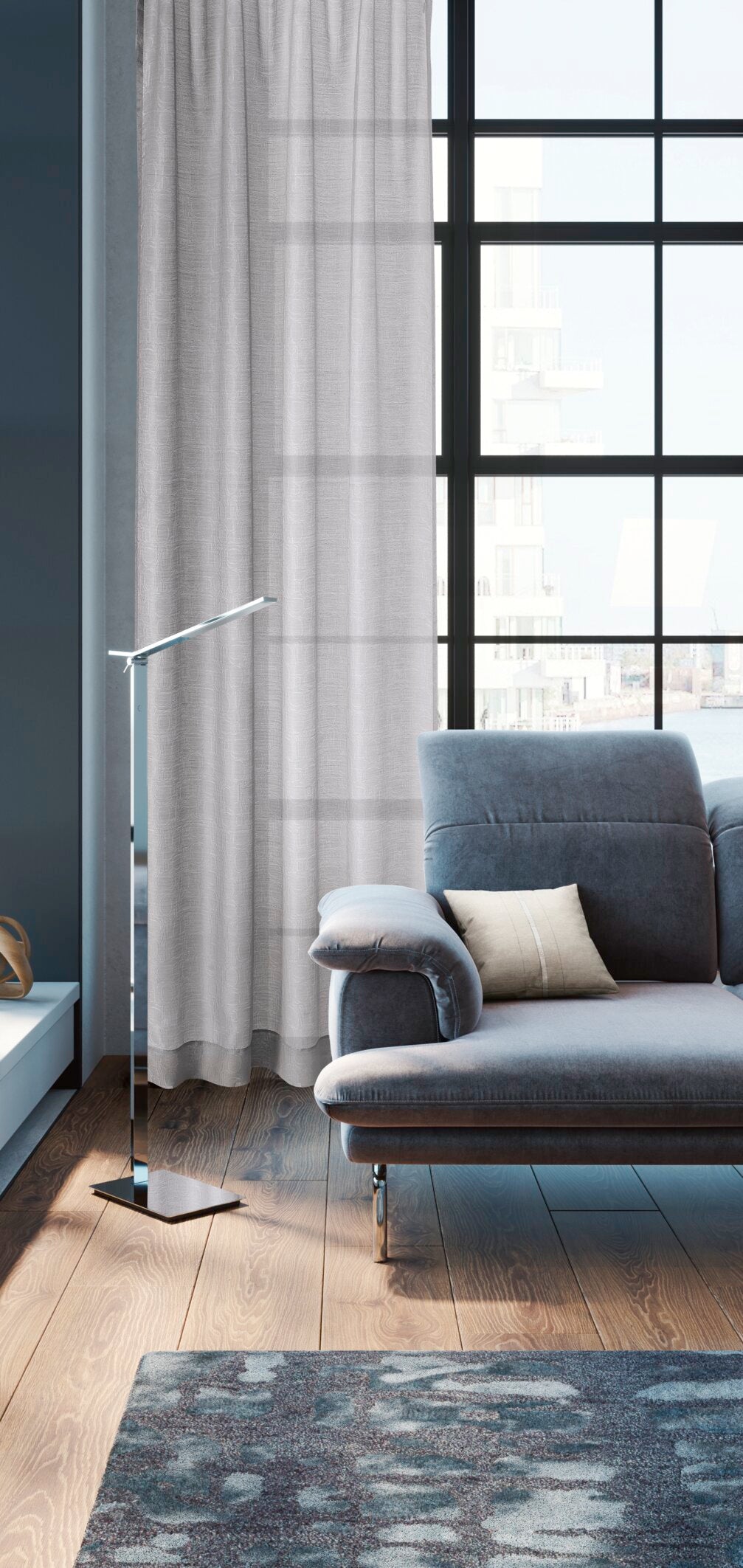 JOOP! ORNAMENT ALLOVER Fertiggardine 130x250 cm, Grau