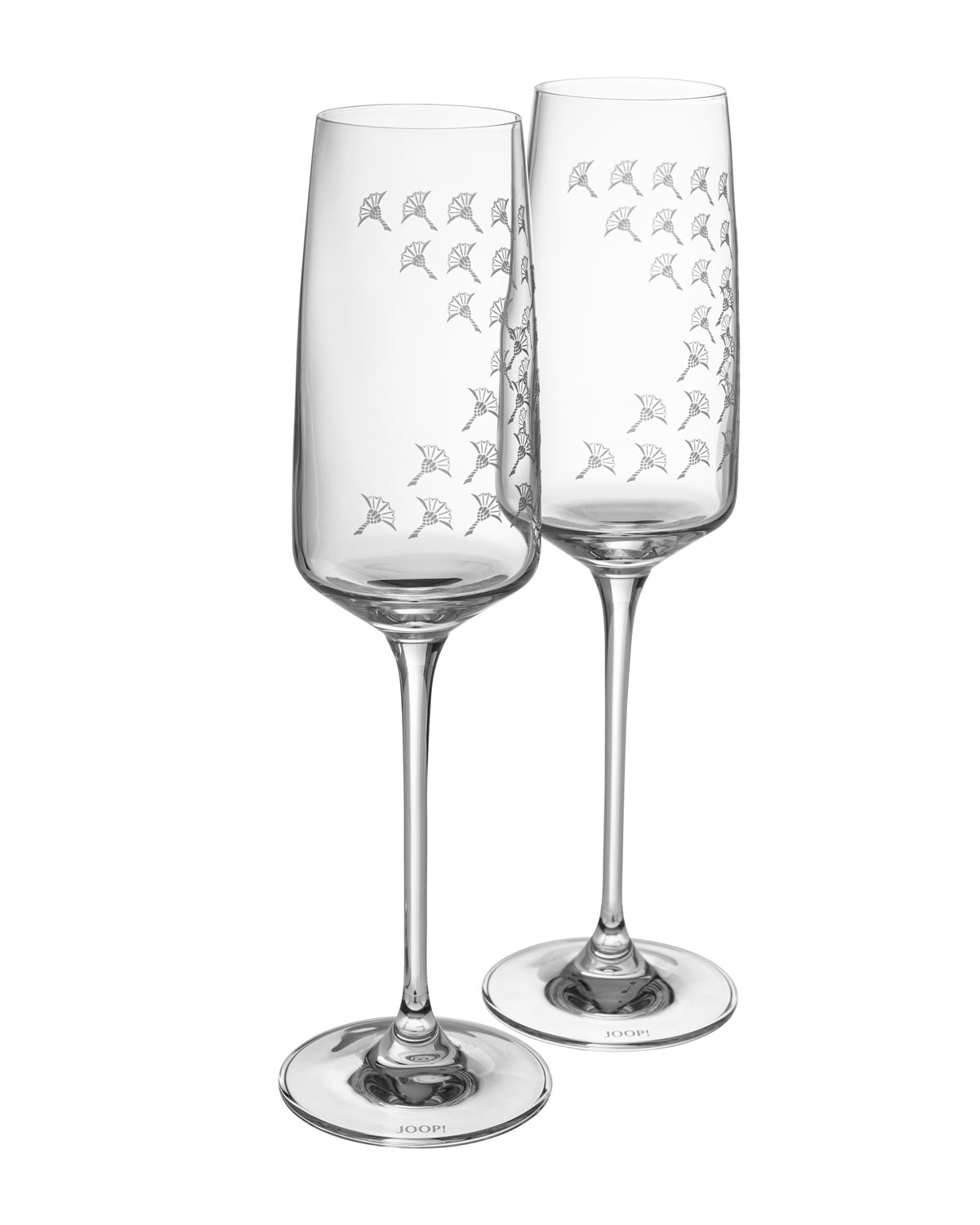 JOOP! FADED CORNFLOWER Champagnerglas Set 2, Weiß matt