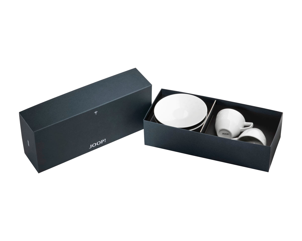 JOOP! FADED CORNFLOWER Espressotasse Set 2, Weiß auf Weiß