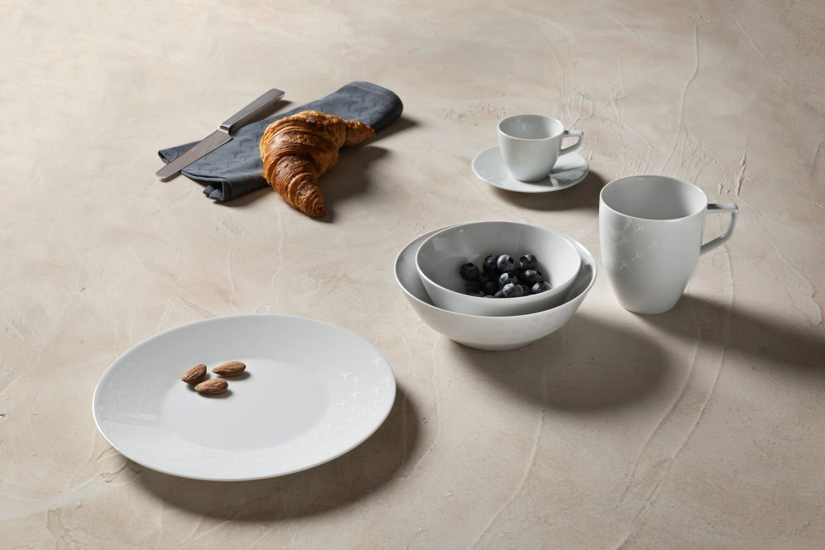 JOOP! FADED CORNFLOWER Espressotasse Set 2, Weiß auf Weiß