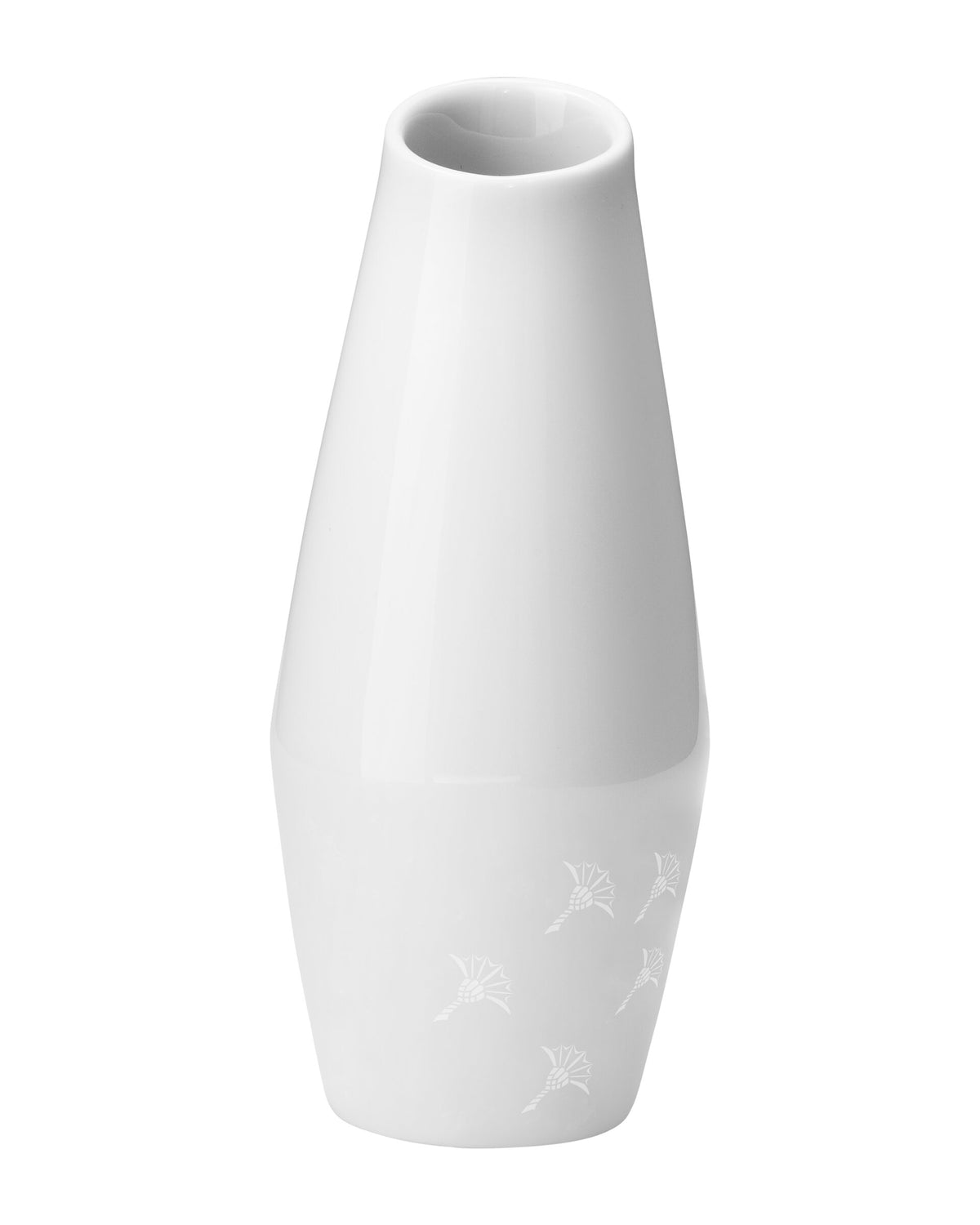 JOOP! FADED CORNFLOWER Karaffe / Vase 13 cm, Weiß auf Weiß