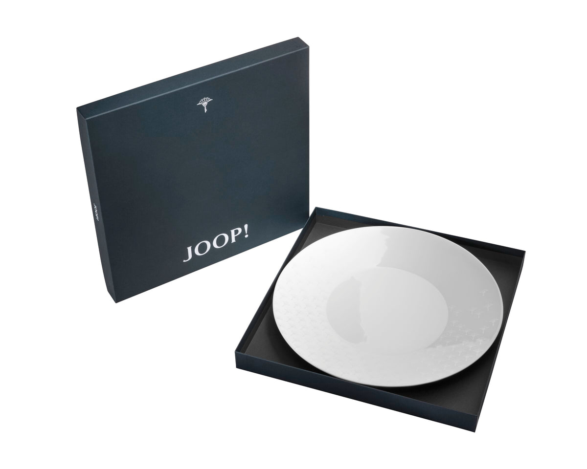 JOOP! FADED CORNFLOWER Platzteller, Weiß auf Weiß