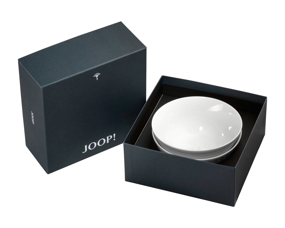 JOOP! FADED CORNFLOWER Schale 13 cm Set 2 , Weiß auf Weiß