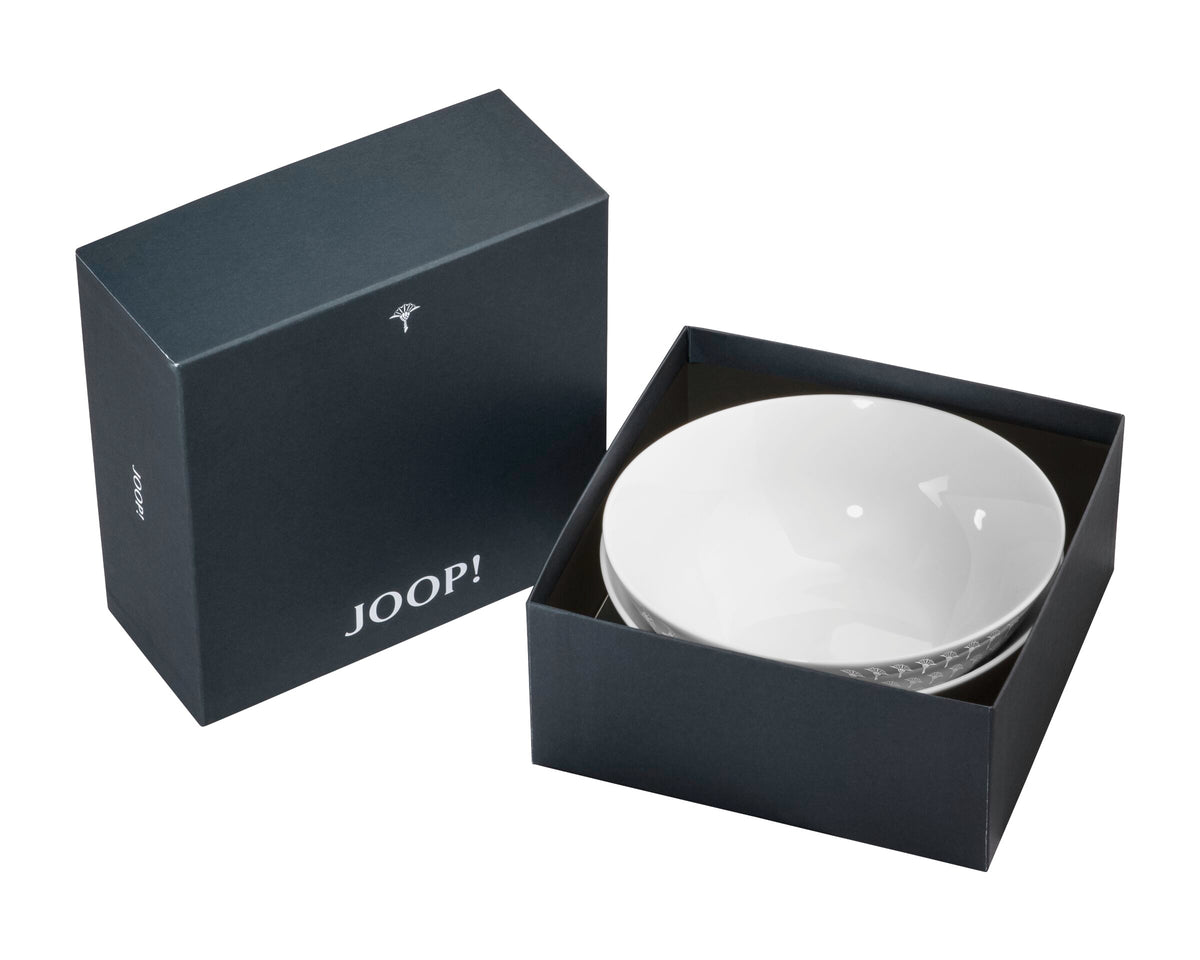 JOOP! FADED CORNFLOWER Schale 16 cm Set 2, Weiß auf Weiß