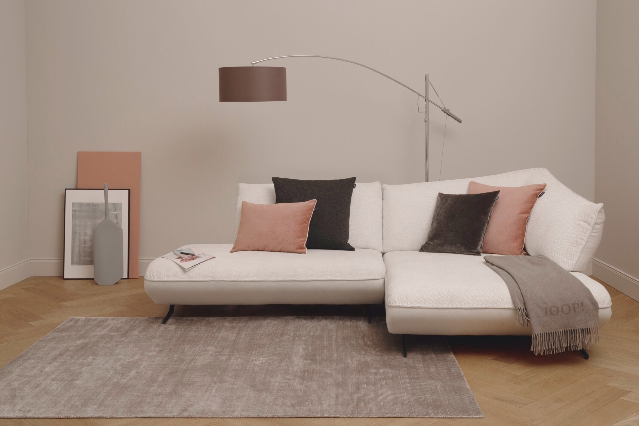 JOOP! FABRICS COLLECTION CHENILLO Polsterkissen mit Vließfüllung 60x60 cm, Nude