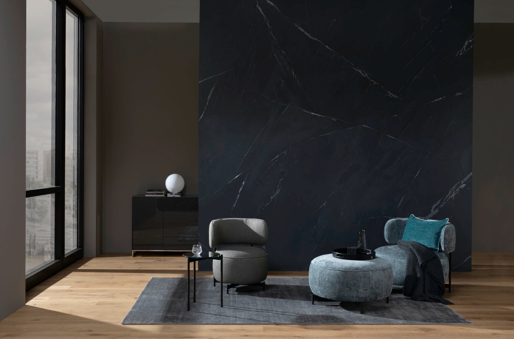 JOOP! FABRICS COLLECTION CHENILLO Polsterkissen mit Vließfüllung 40x60 cm, Petrol