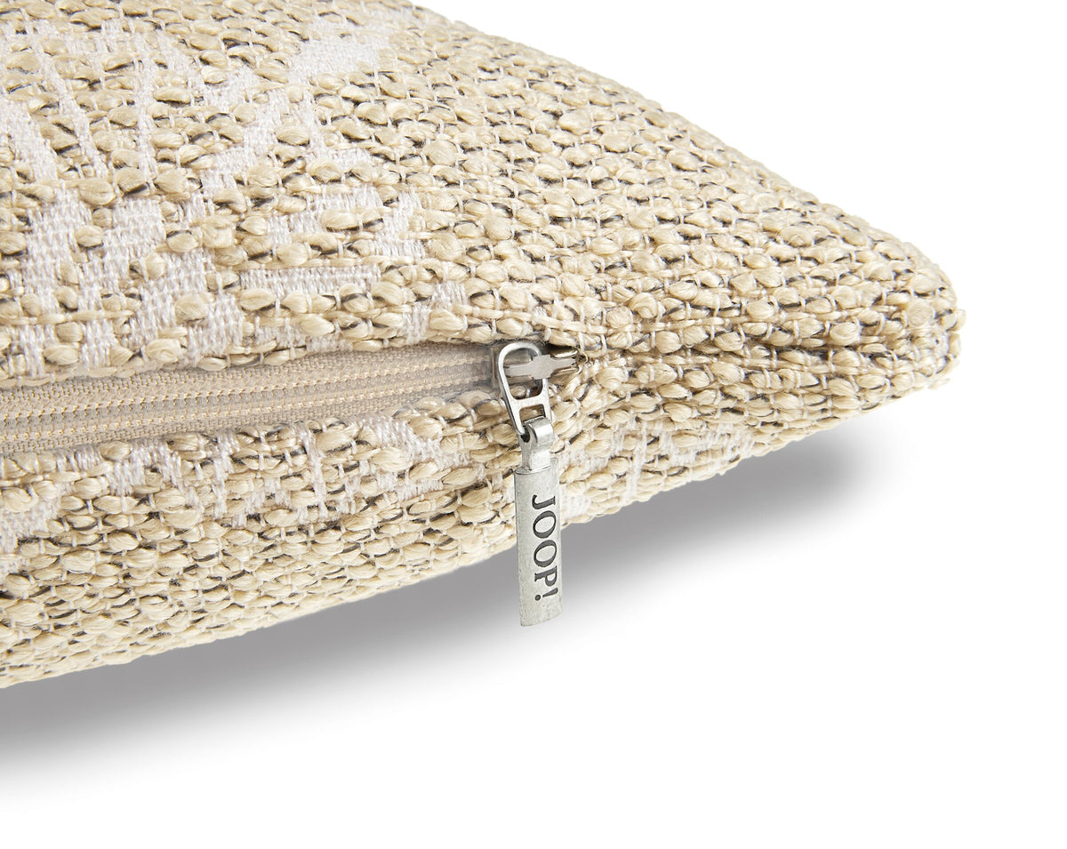 JOOP! FABRICS OUTDOOR CORNFLOWER Polsterkissen mit Vliesfüllung 30x50 cm, Natur