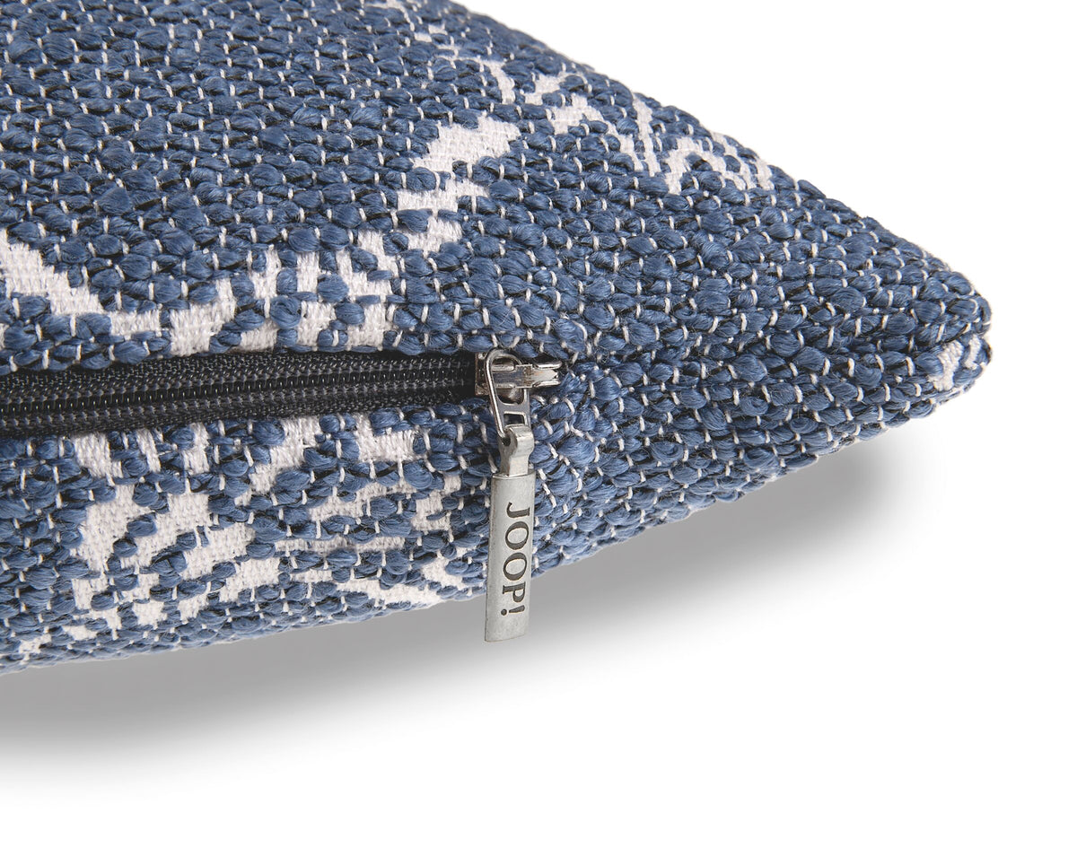 JOOP! FABRICS OUTDOOR CORNFLOWER Polsterkissen mit Vliesfüllung 30x50 cm, Navy