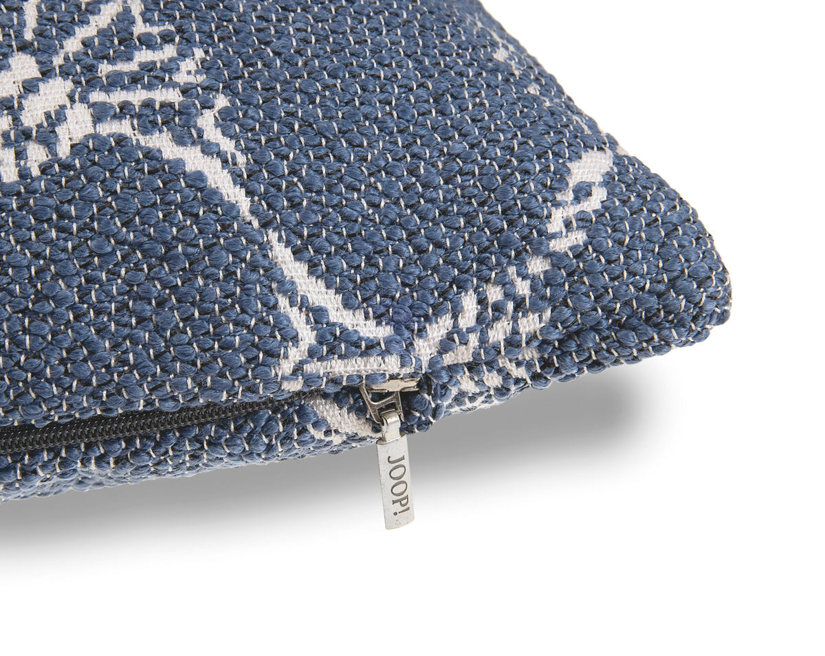 JOOP! FABRICS OUTDOOR CORNFLOWER Polsterkissen mit Vliesfüllung 50x50 cm, Navy
