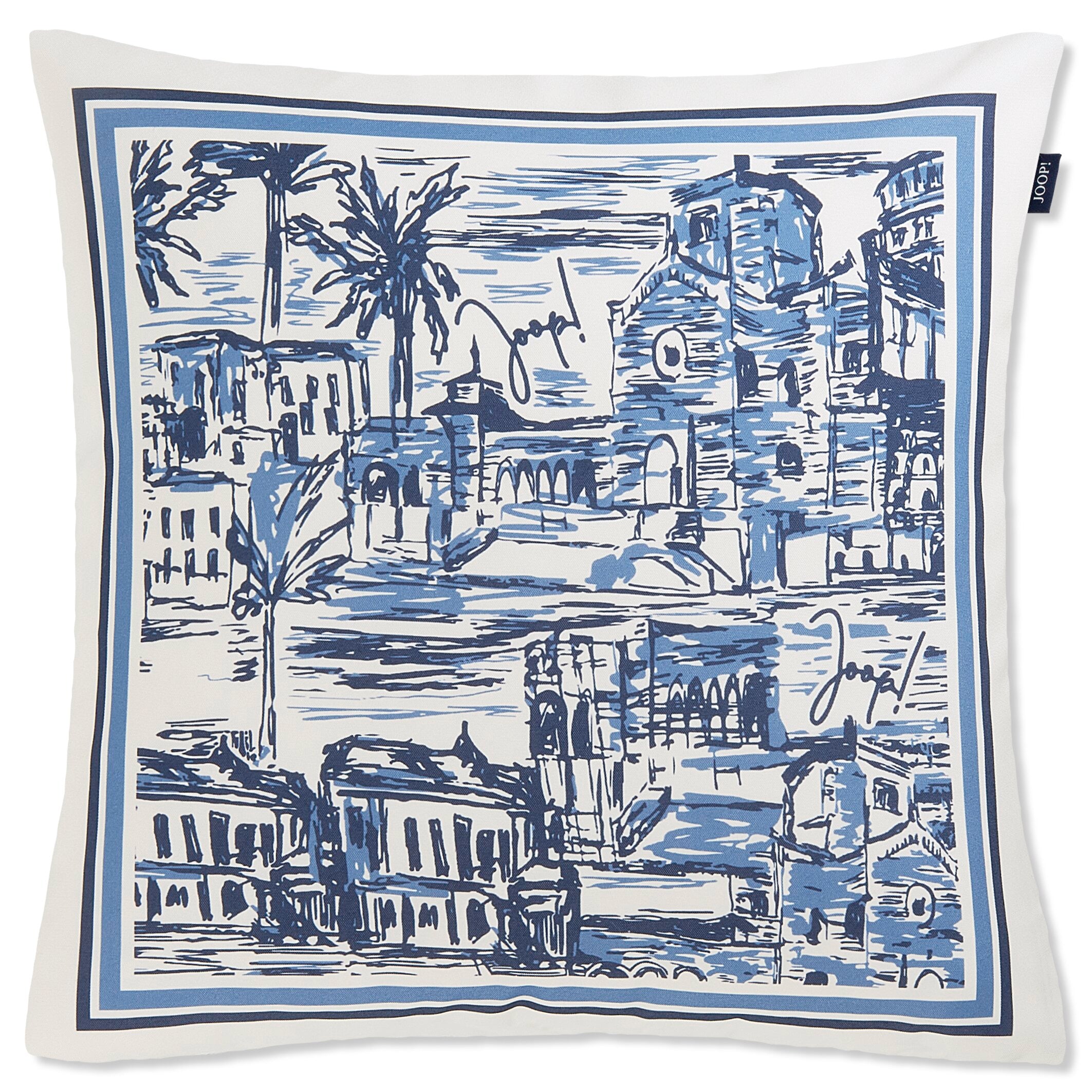 JOOP! FABRICS OUTDOOR DESTINATION Polsterkissen mit Vließfüllung 50x50 cm, Navy