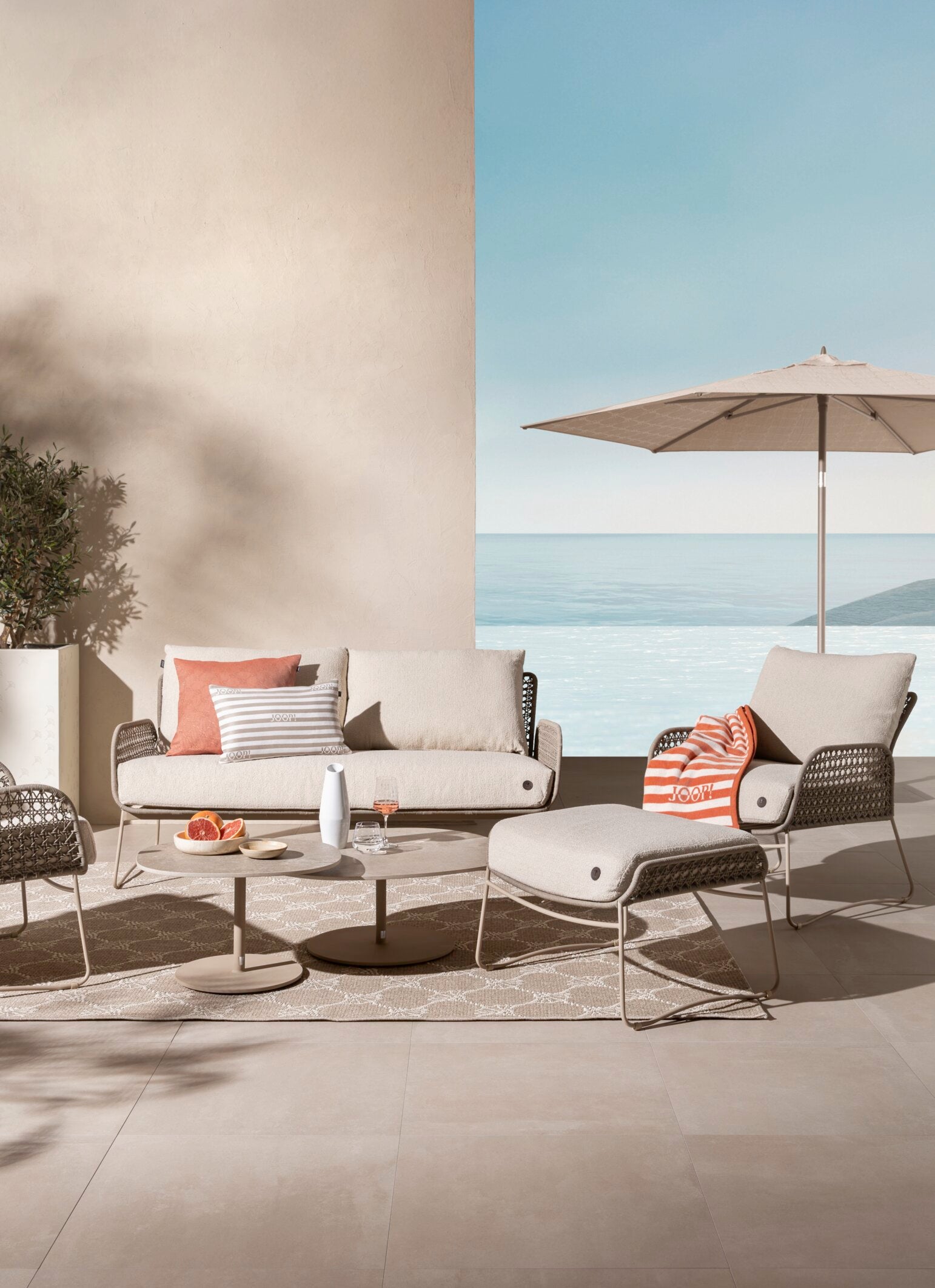 JOOP! FABRICS OUTDOOR ESSENCE Wohndecke 130x160 cm, Apricot