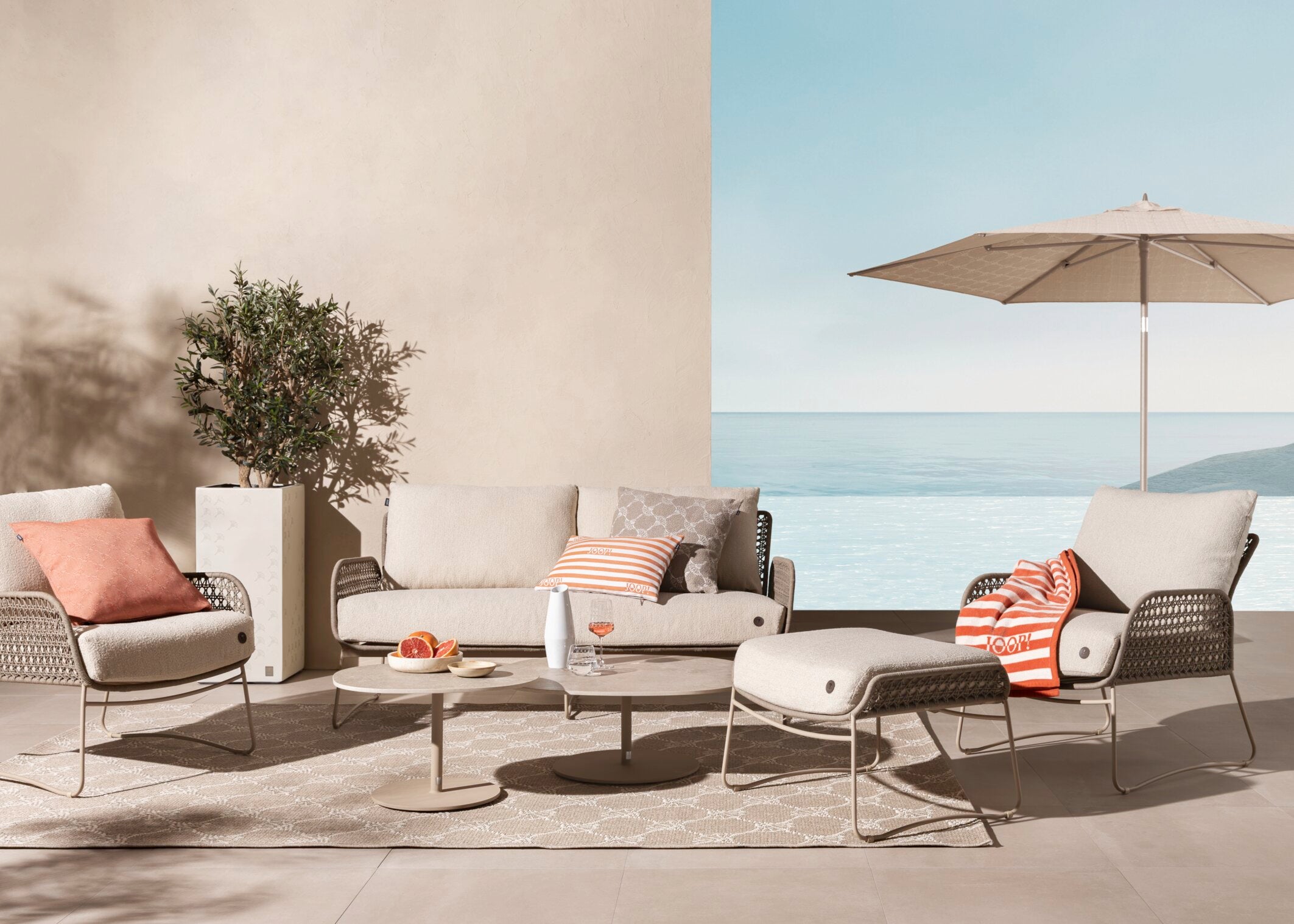 JOOP! FABRICS OUTDOOR ESSENCE Wohndecke 130x160 cm, Apricot