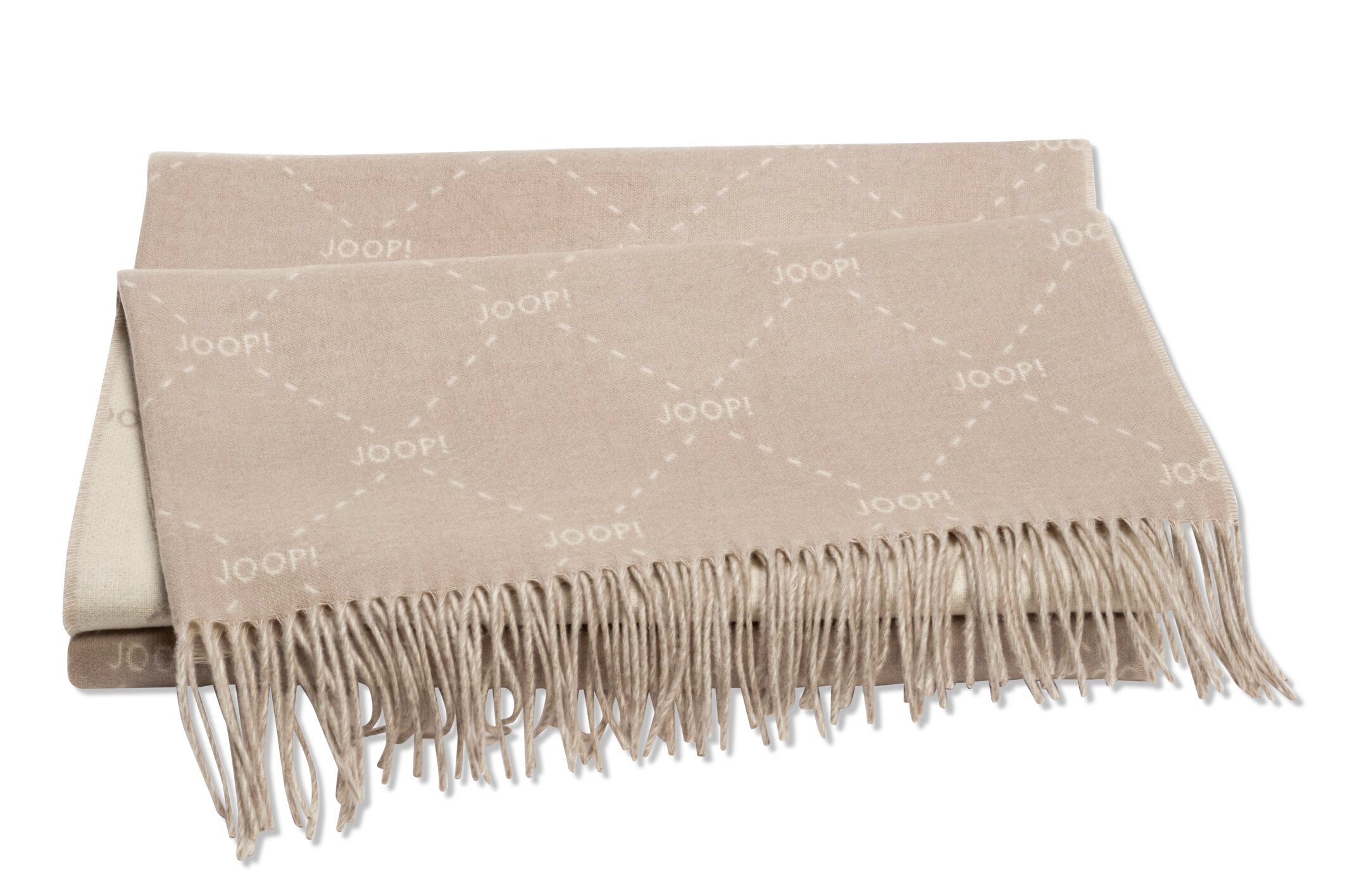 JOOP! FABRICS COLLECTION Plaid FINE-SIGNATURE, 130x170 cm, Stein-Ecru