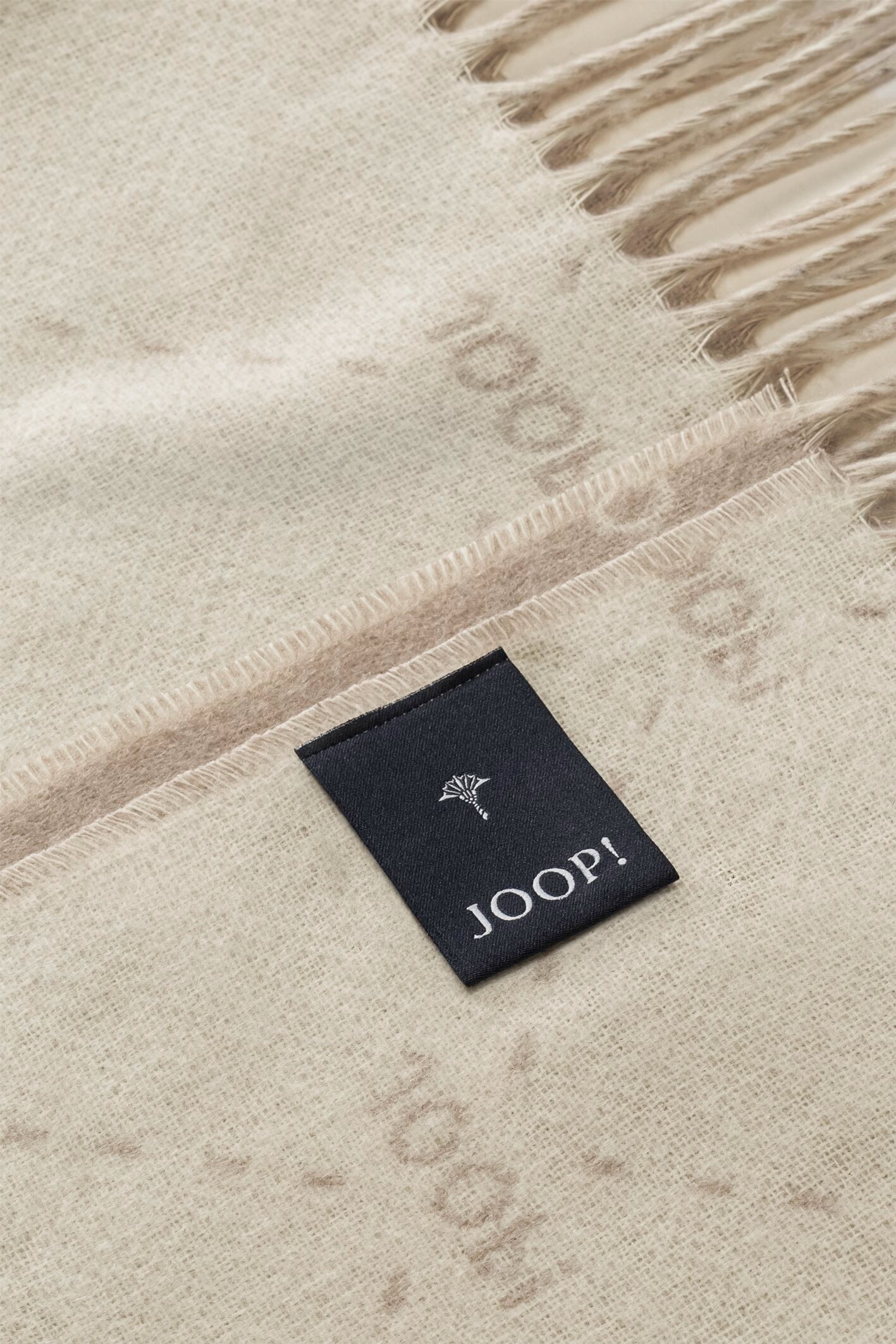 JOOP! FABRICS COLLECTION Plaid FINE-SIGNATURE, 130x170 cm, Stein-Ecru