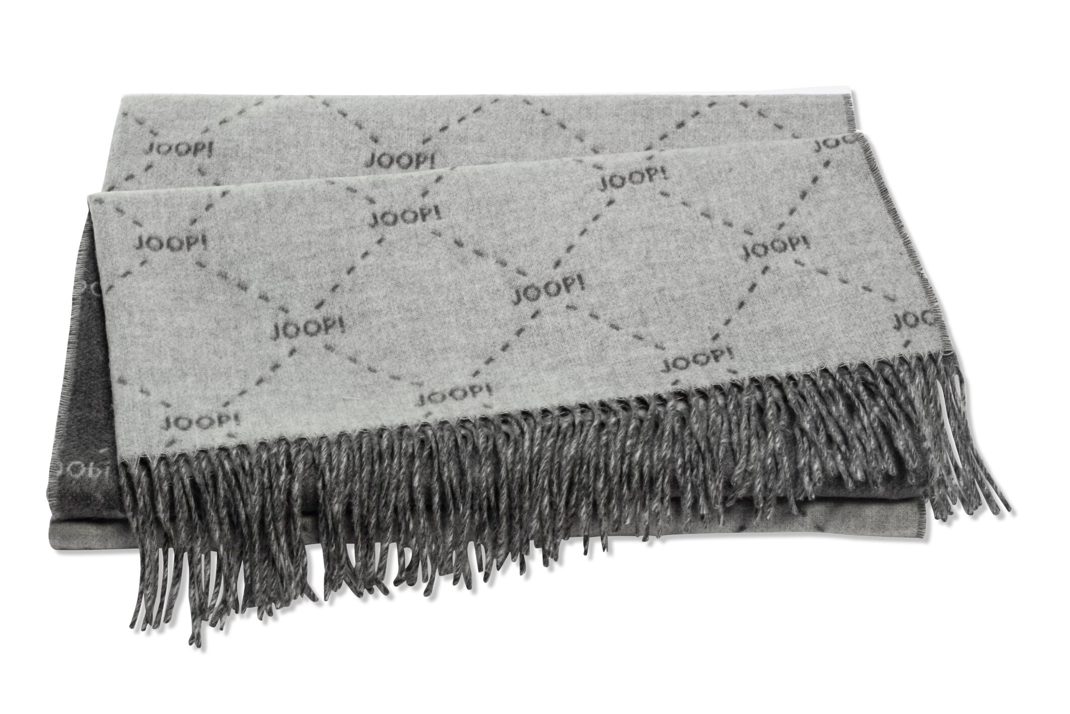 JOOP! FABRICS COLLECTION Plaid FINE-SIGNATURE, 130x170 cm, Tundra-silber