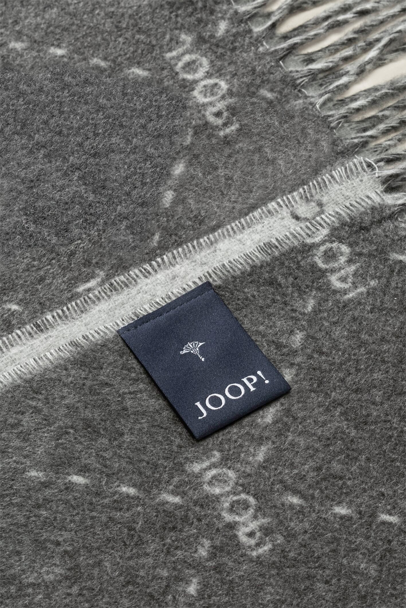 JOOP! FABRICS COLLECTION Plaid FINE-SIGNATURE, 130x170 cm, Tundra-silber