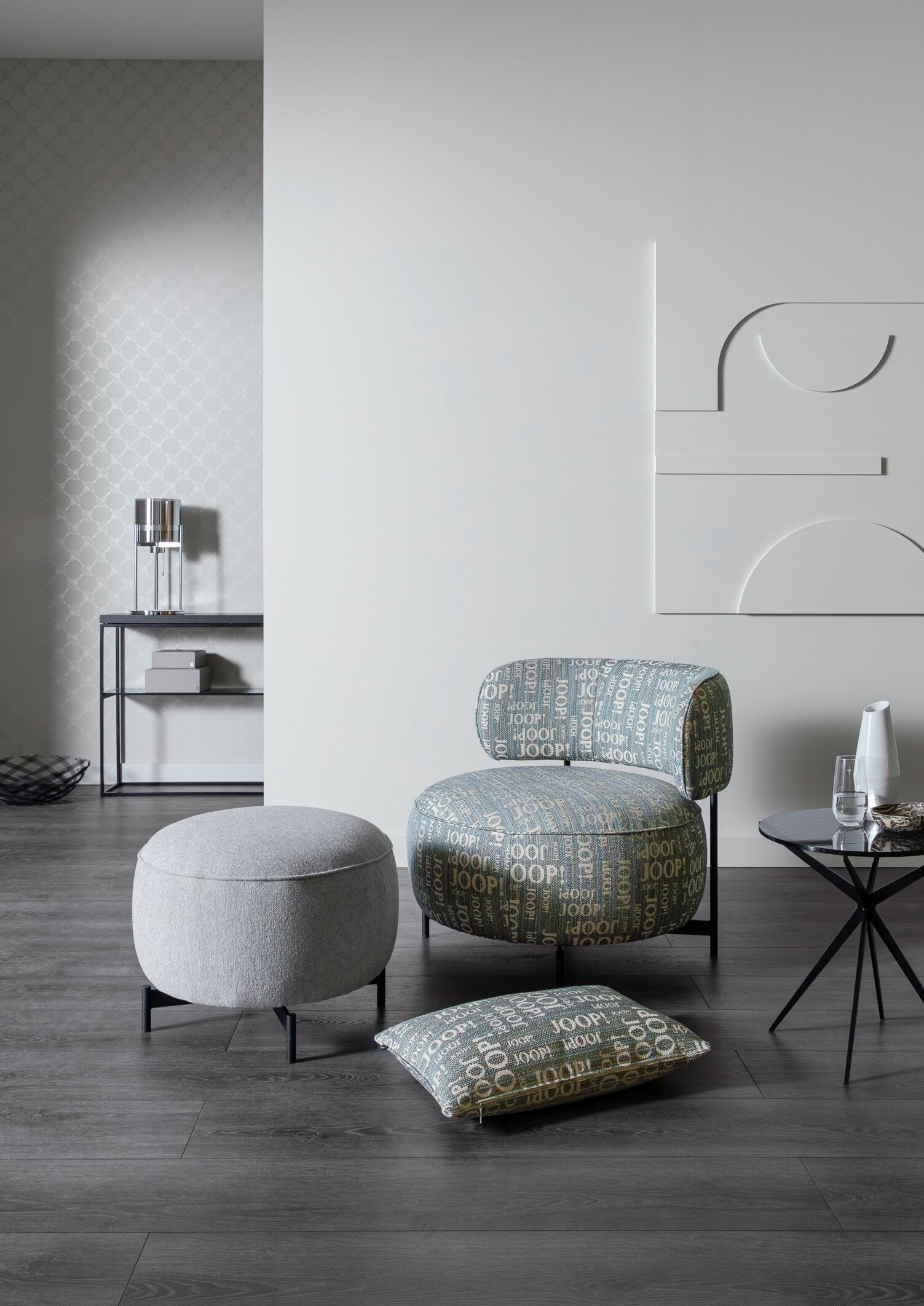 JOOP! FABRICS COLLECTION LOGO STATEMENT Polsterkissen mit Vließfüllung 40x60 cm, Ocean