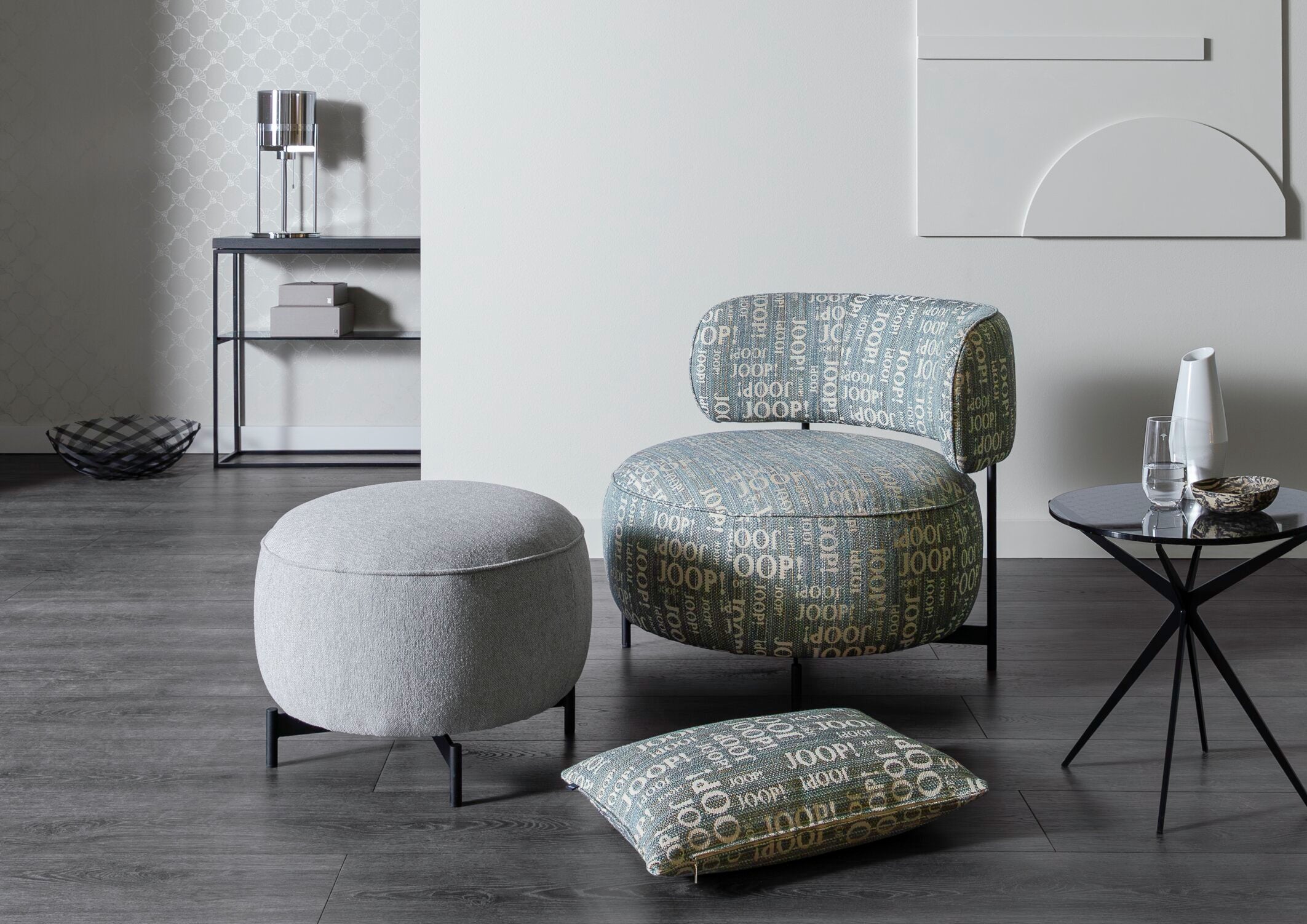 JOOP! FABRICS COLLECTION LOGO STATEMENT Polsterkissen mit Vließfüllung 40x60 cm, Ocean