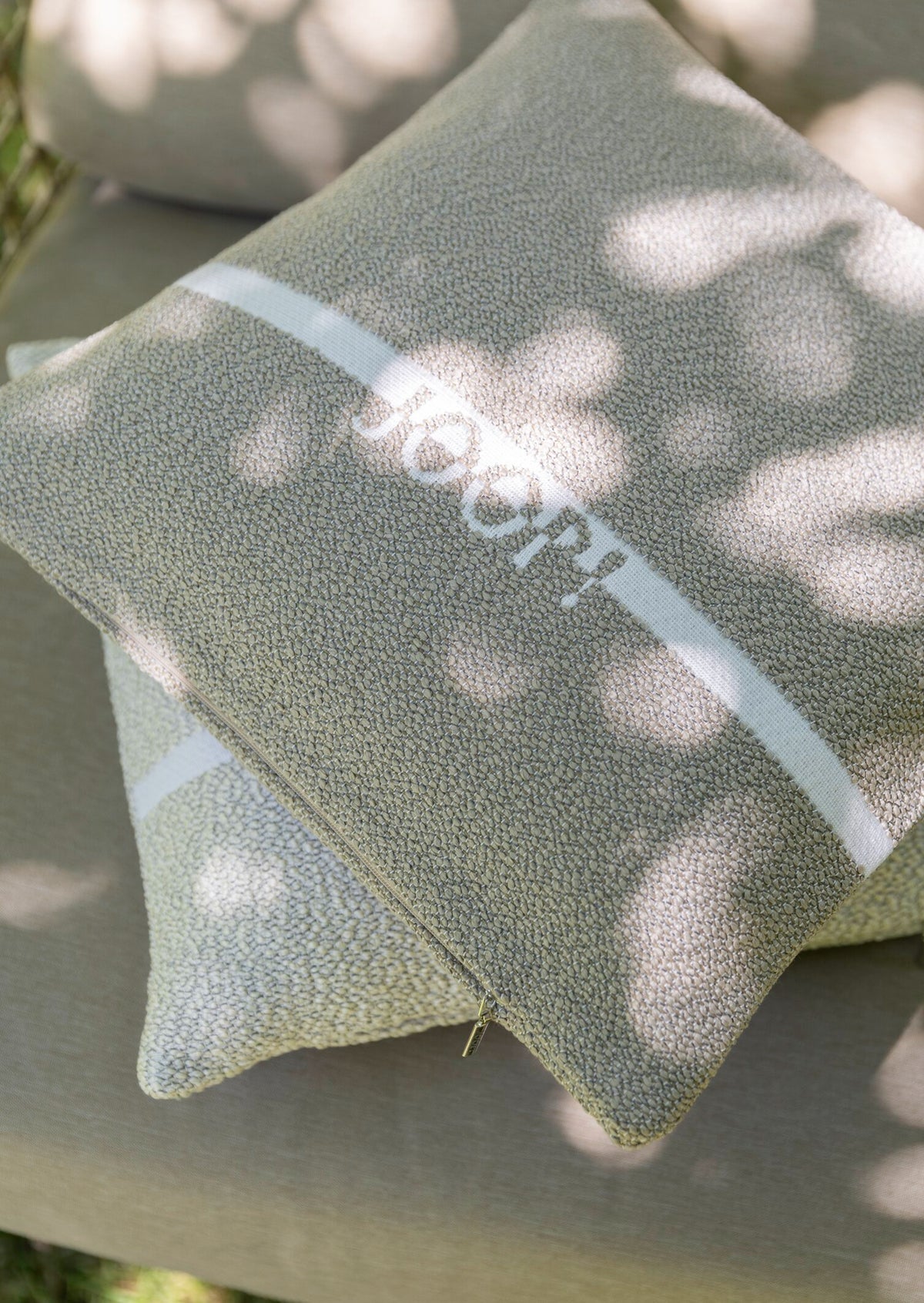 JOOP! FABRICS OUTDOOR NATURAL Polsterkissen mit Vliesfüllung 40x40 cm, Sand