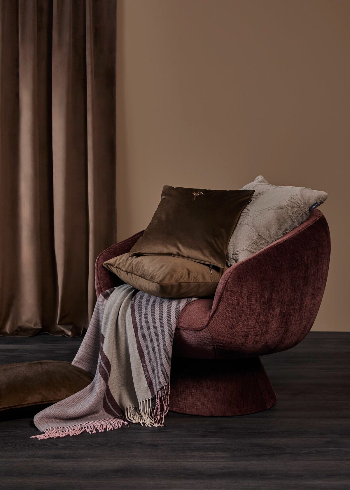 JOOP! FINE-HERRINGBONE Plaid 130x170 cm, Rose