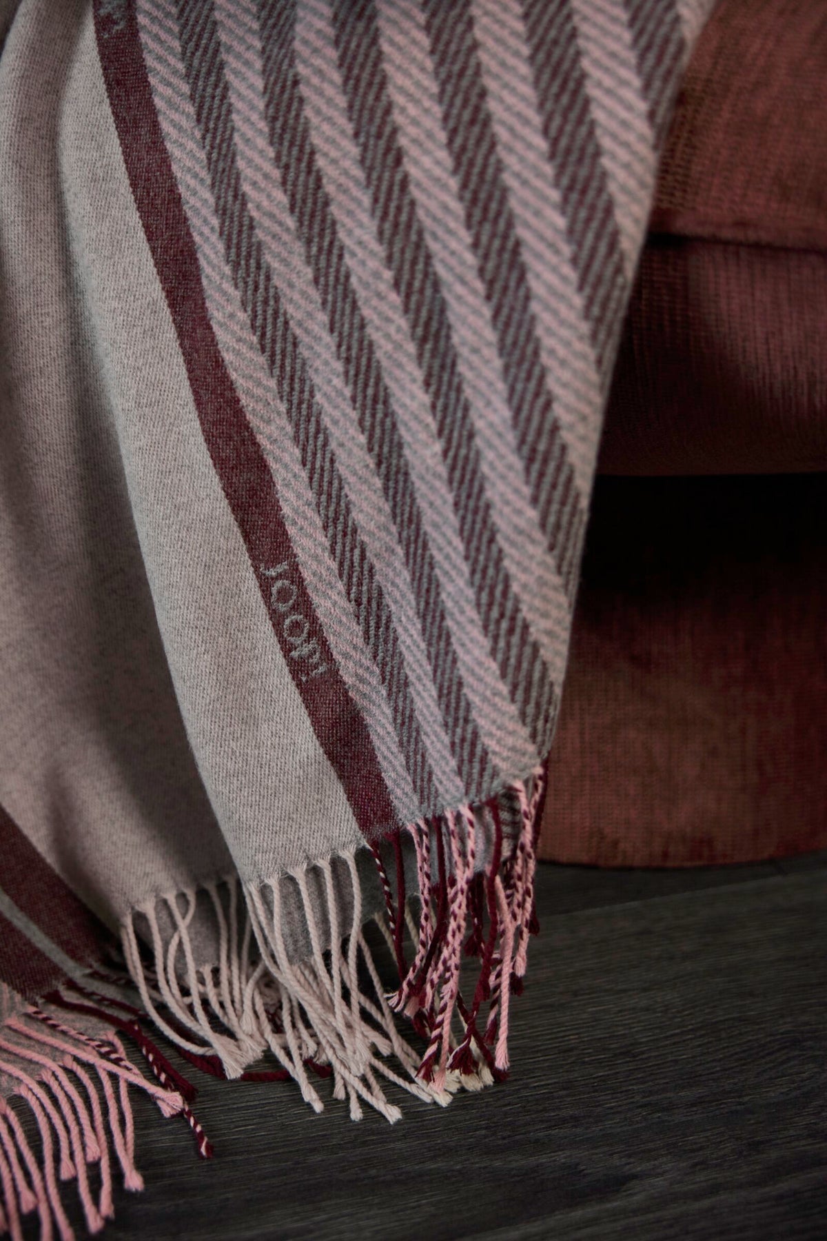 JOOP! FINE-HERRINGBONE Plaid 130x170 cm, Rose