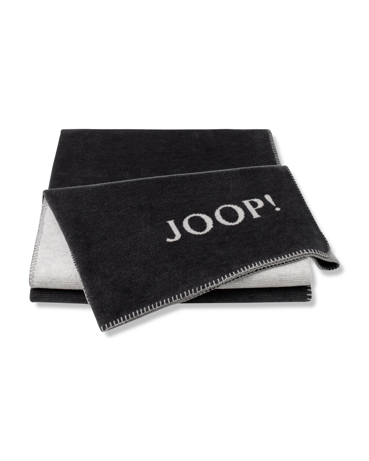 JOOP! MELANGE-DOUBLEFACE Wohndecke 150x200 cm, Anthrazit-Silber