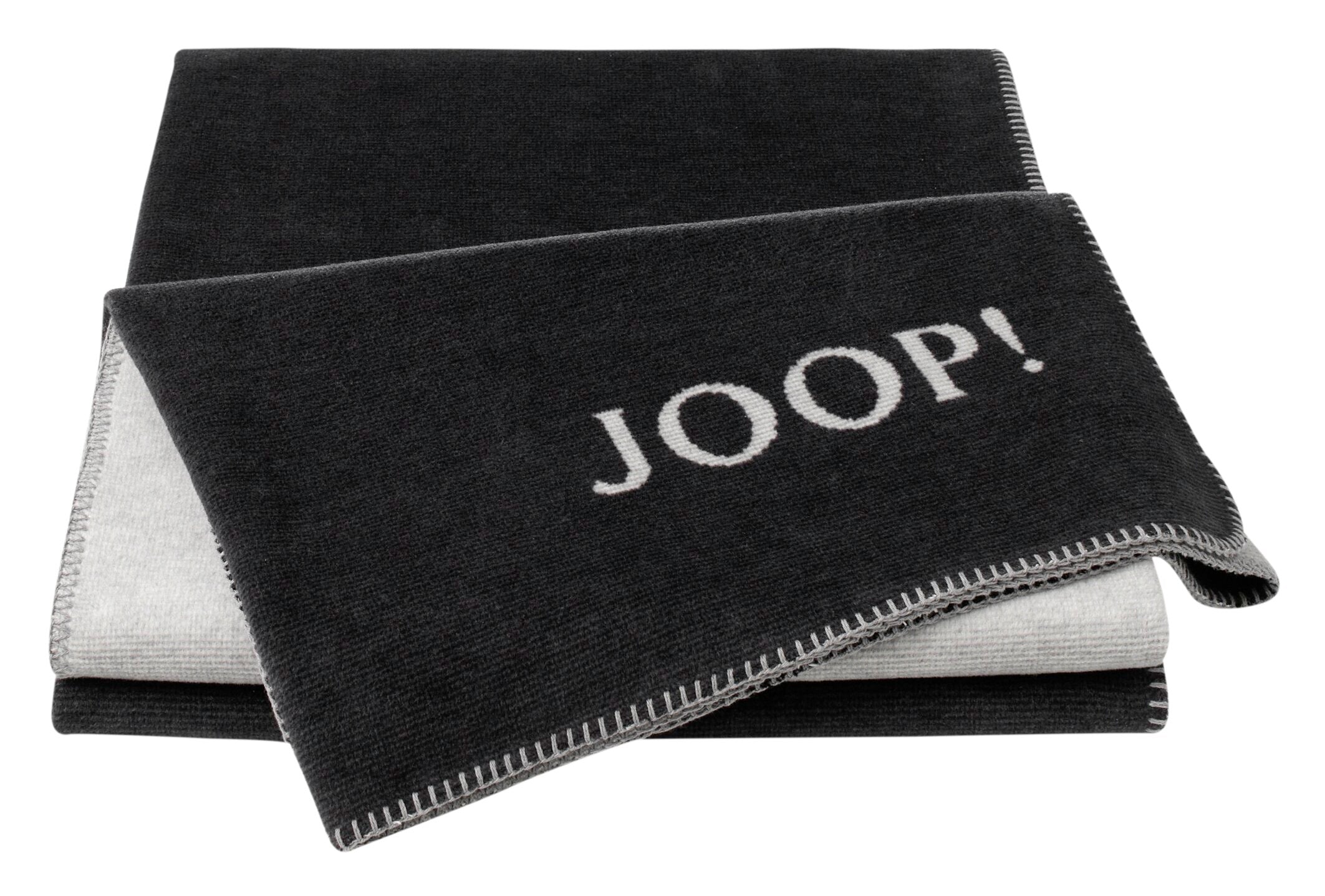 JOOP! MELANGE-DOUBLEFACE Wohndecke 150x200 cm, Anthrazit-Silber