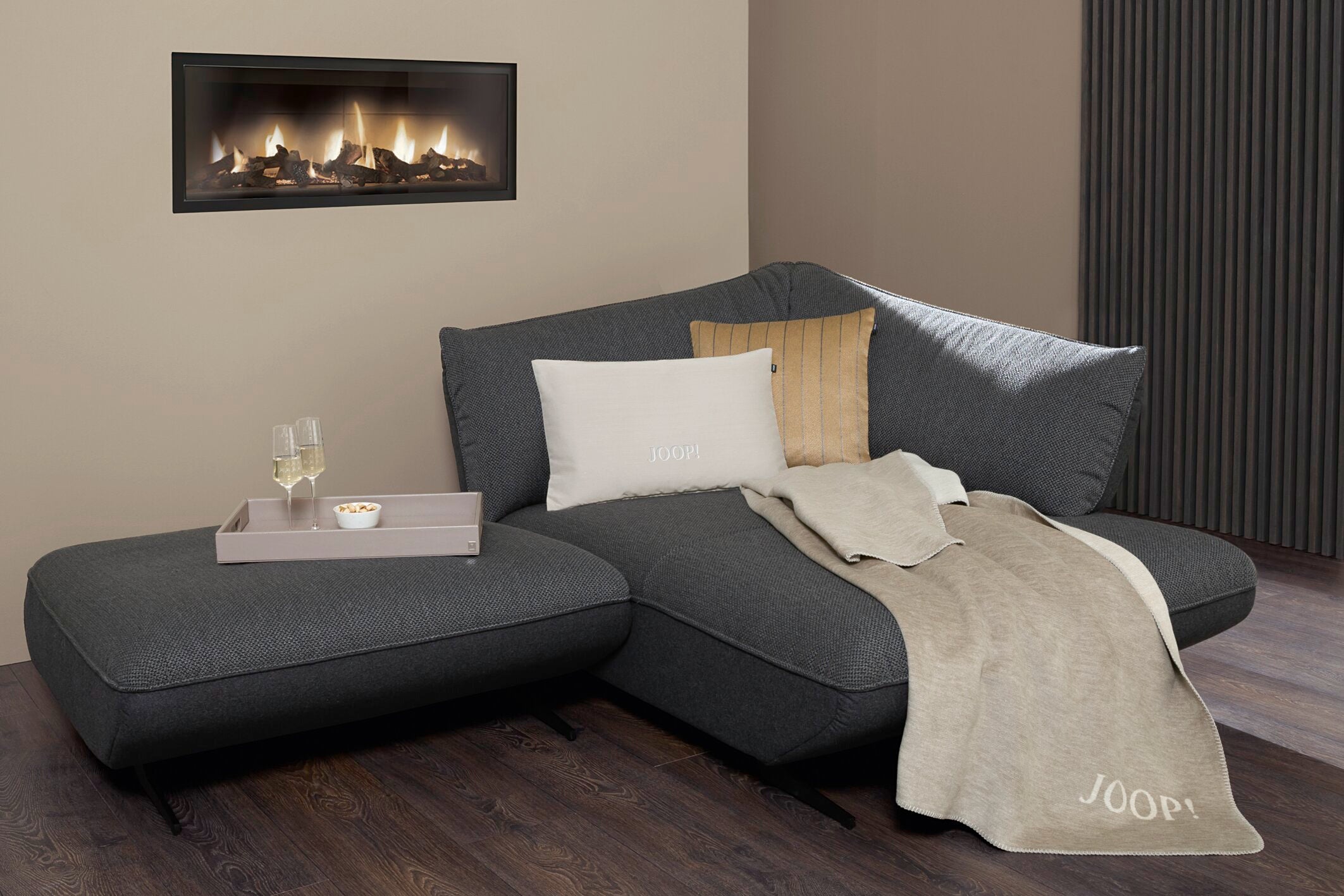 JOOP! MELANGE-DOUBLEFACE Wohndecke 150x200 cm, Sand-Natur