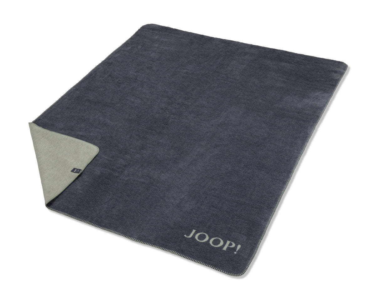 JOOP! MELANGE-DOUBLEFACE Wohndecke 150x200 cm, Navy-Oliv