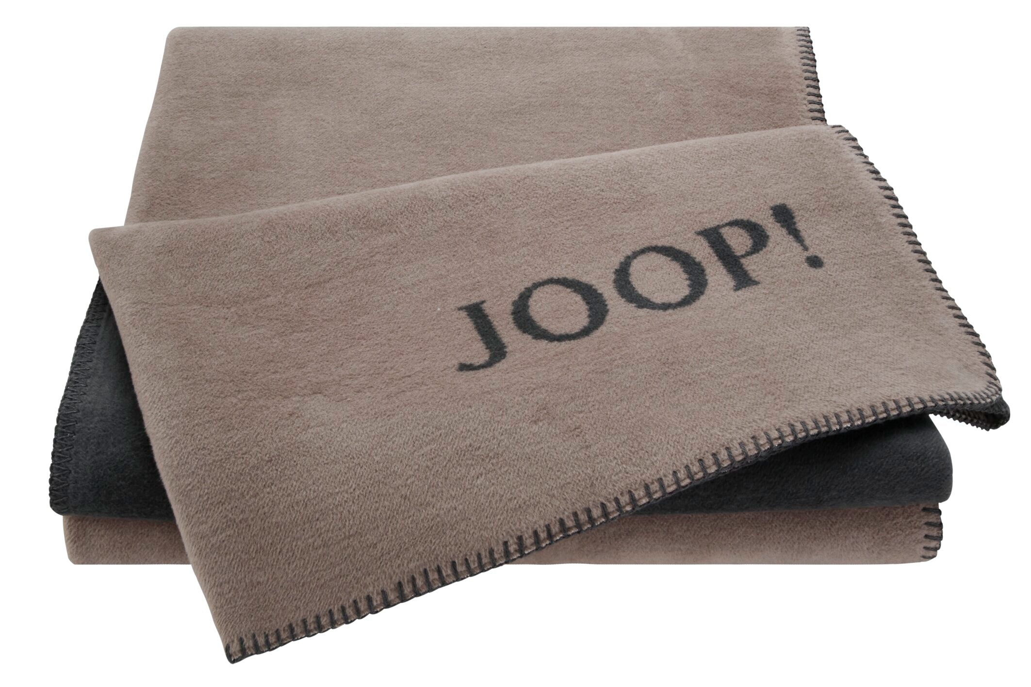 JOOP! UNI-DOUBLEFACE Wohndecke 150x200 cm, Taupe-Anthrazit