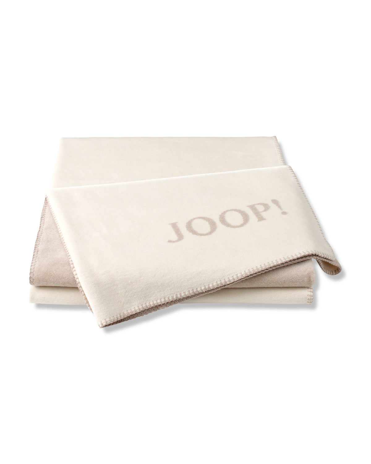 JOOP! UNI-DOUBLEFACE Wohndecke 150x200 cm, Ecru-Feder