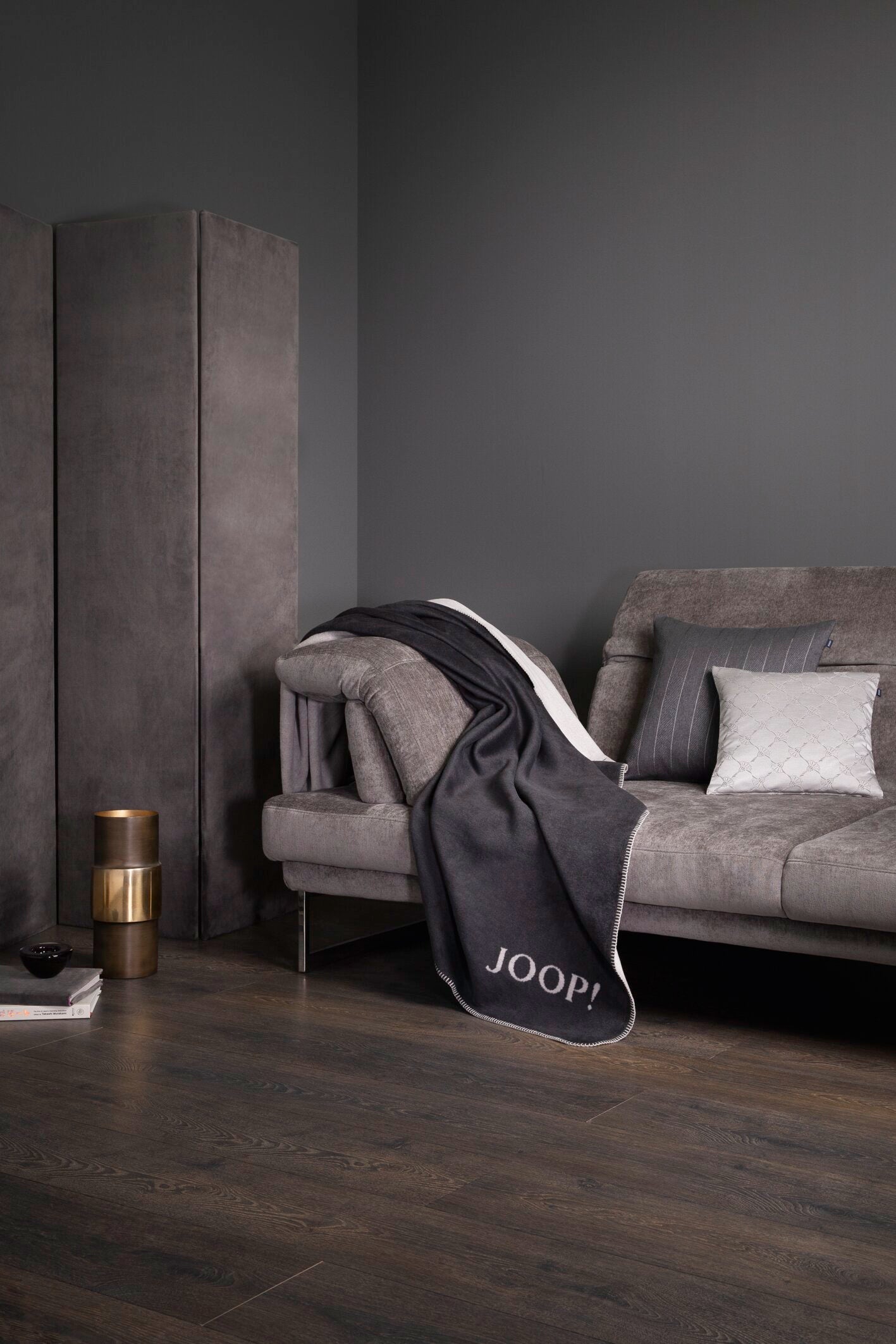 JOOP! UNI-DOUBLEFACE Wohndecke 150x200 cm, Anthrazit-Ash